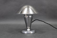 Bauhaus Adjustable Chrome Mushroom Table Lamp, Czechoslovakia, 1930s