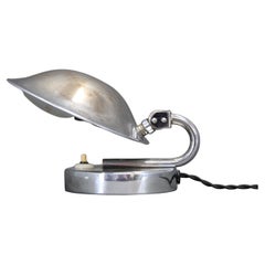 Lampe de table réglable en nickel, Bauhaus, Tchécoslovaquie, années 1930