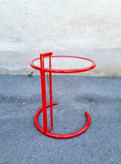 Bauhaus Verstellbarer Tisch E 1027 in Rot, entworfen von Eileen Gray, ClassiCon, 70er Jahre