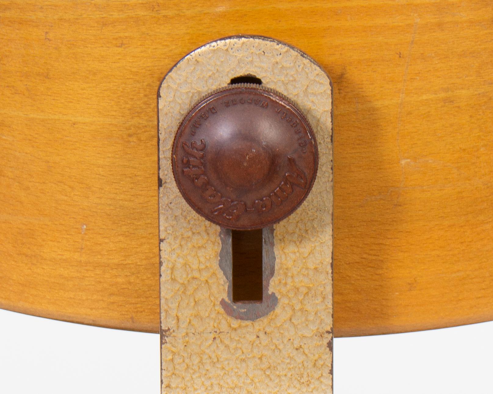 Bauhaus Ama Elastik Wooden Workshop Swivel Chair, Model No. 364 For Sale 1