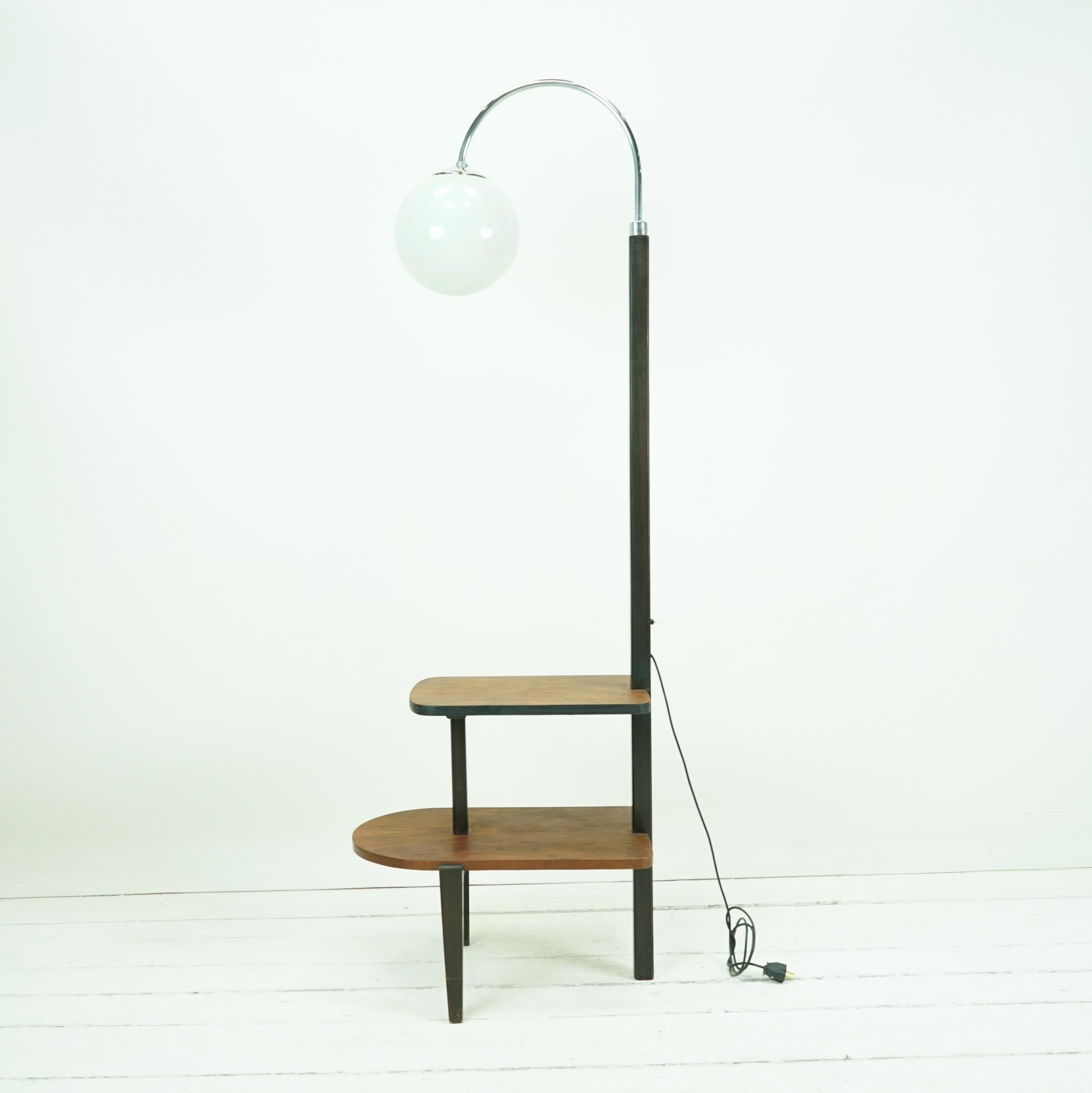 Galvanized Bauhaus Arch Lamp with Slay Table 1930s For Sale