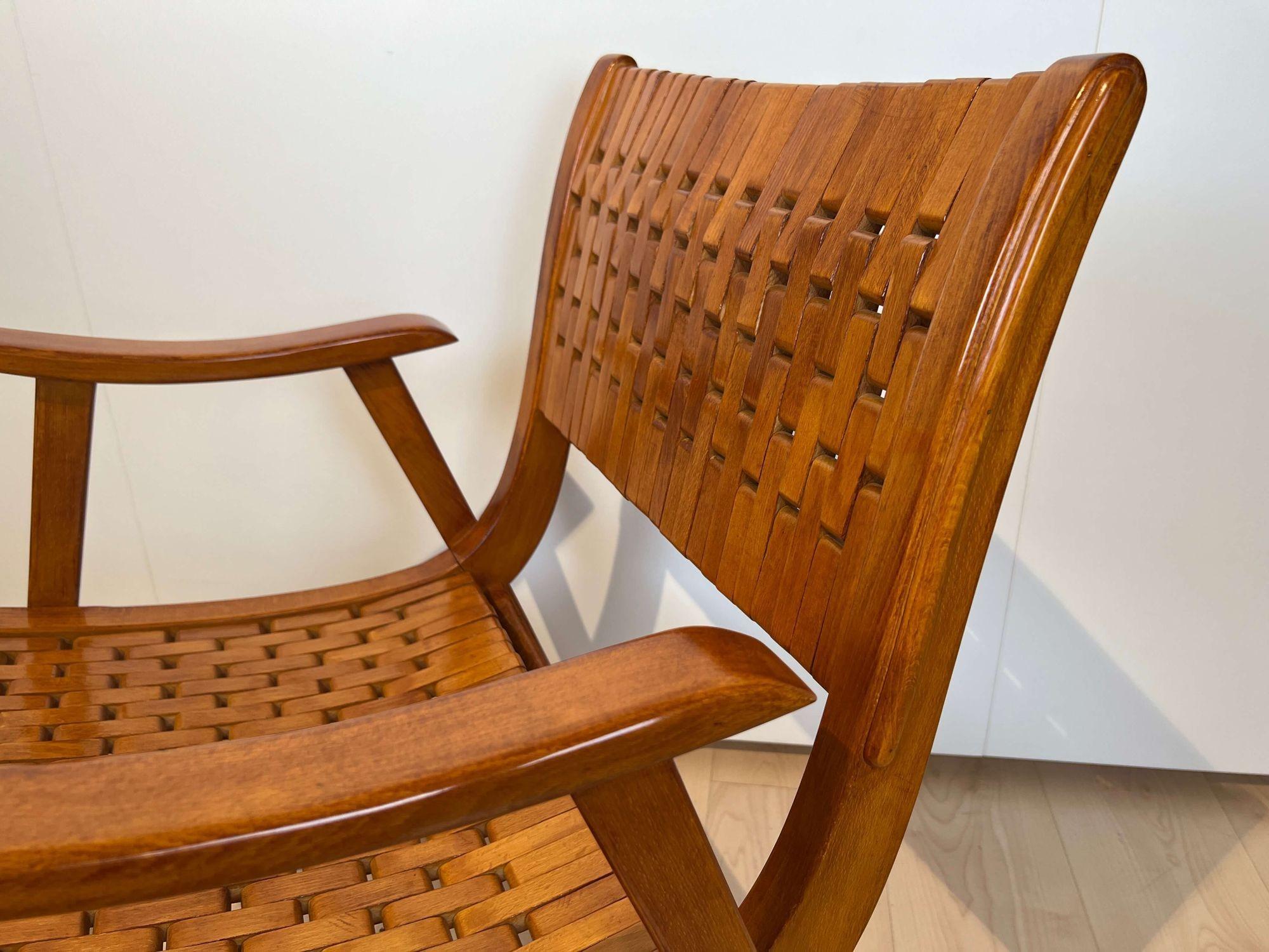 Bauhaus Armchair by Gelenka, Beech and Plywood, Elastic Seat, Germany ca. 1930s 7