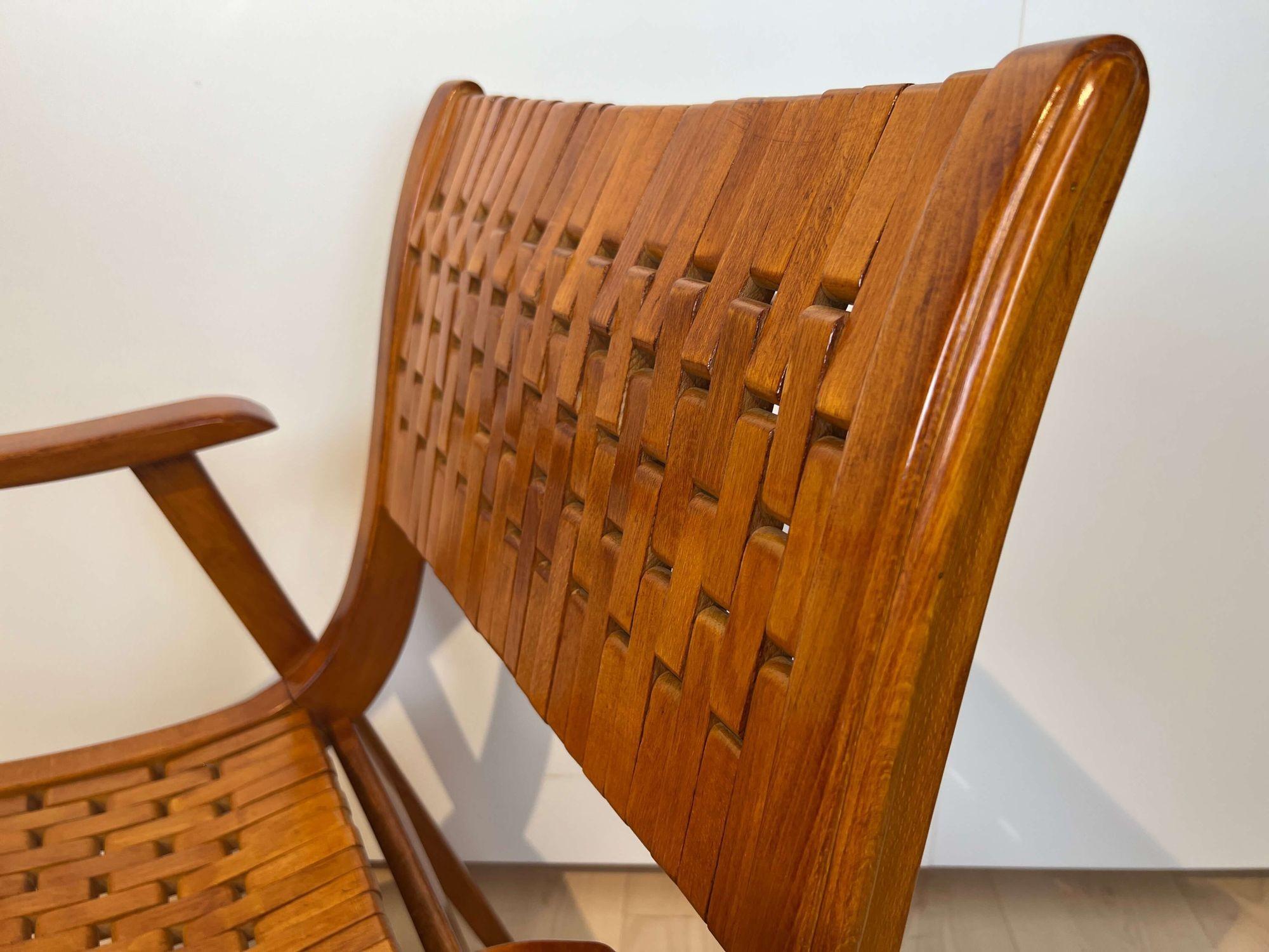 Bauhaus Armchair by Gelenka, Beech and Plywood, Elastic Seat, Germany ca. 1930s 8