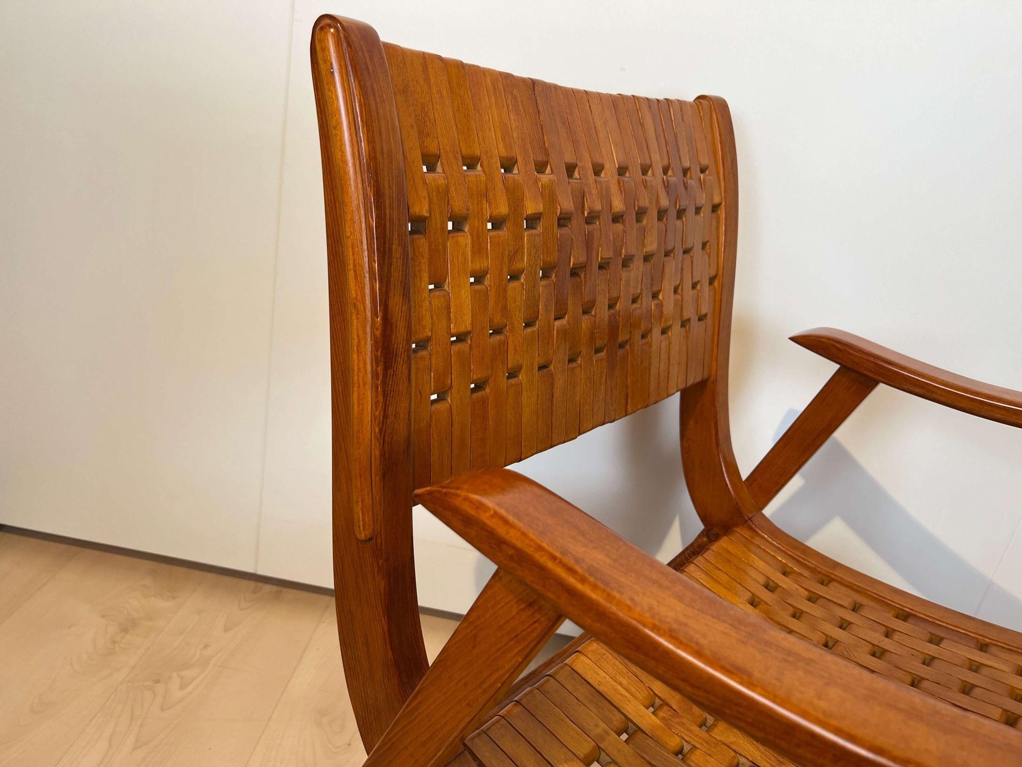 Bauhaus Armchair by Gelenka, Beech and Plywood, Elastic Seat, Germany ca. 1930s 12
