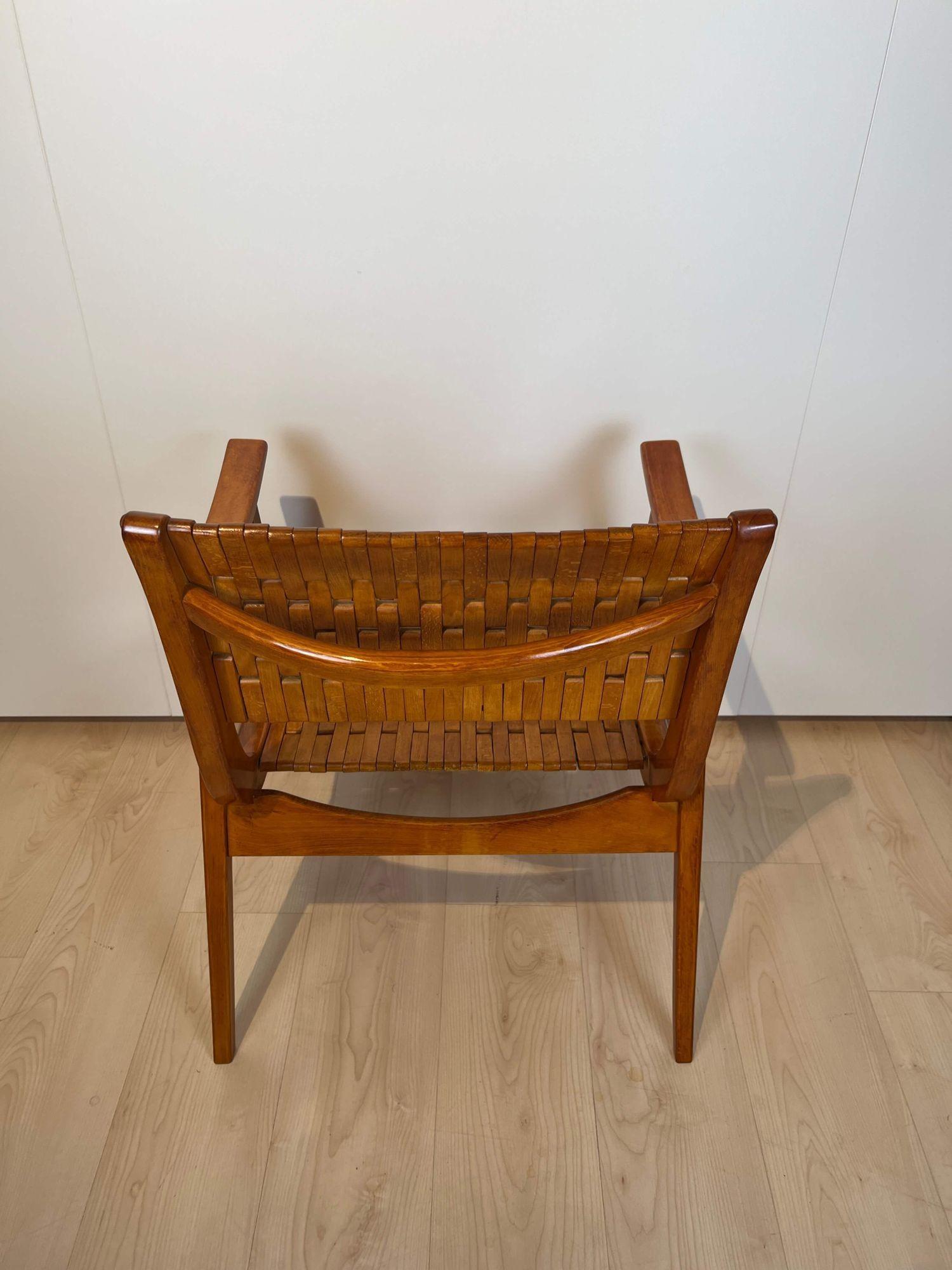 Bauhaus Armchair by Gelenka, Beech and Plywood, Elastic Seat, Germany ca. 1930s 14