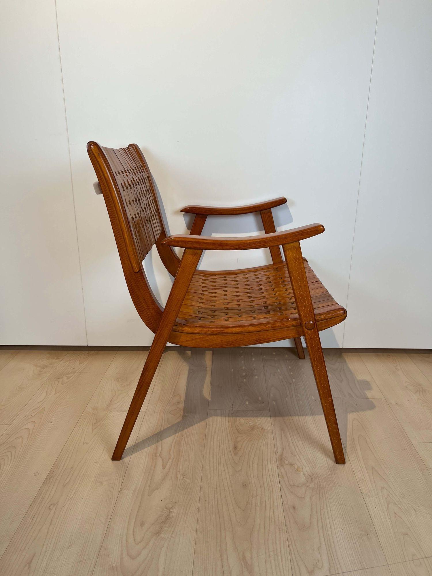 Bauhaus Armchair by Gelenka, Beech and Plywood, Elastic Seat, Germany ca. 1930s 2