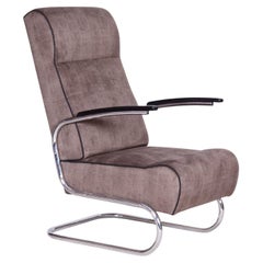 Fauteuil Bauhaus de Mücke Melder, restauré, nouvelle tapisserie, Tchécoslovaquie, années 1930