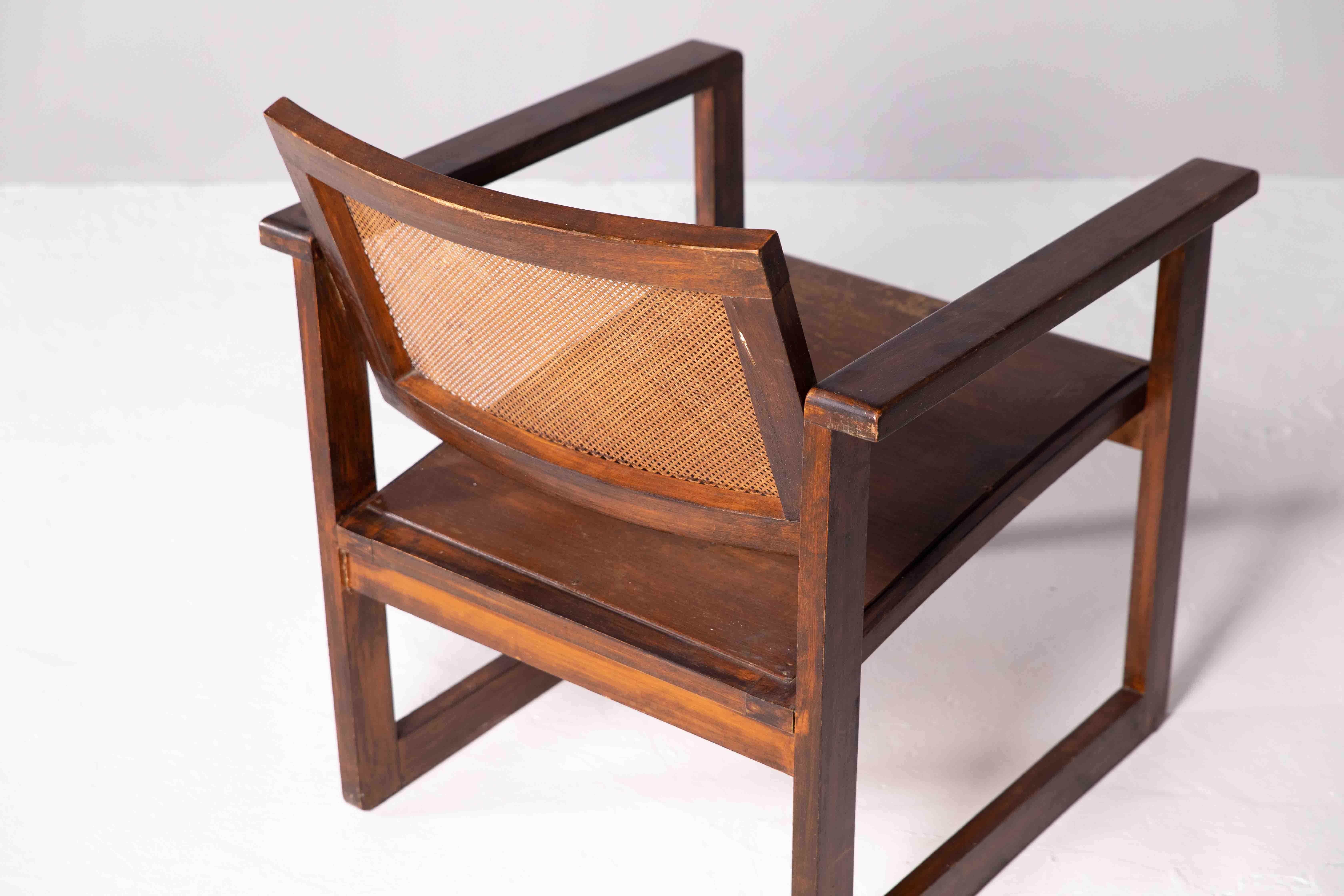 Wicker Bauhaus Armchair by Peter Keler