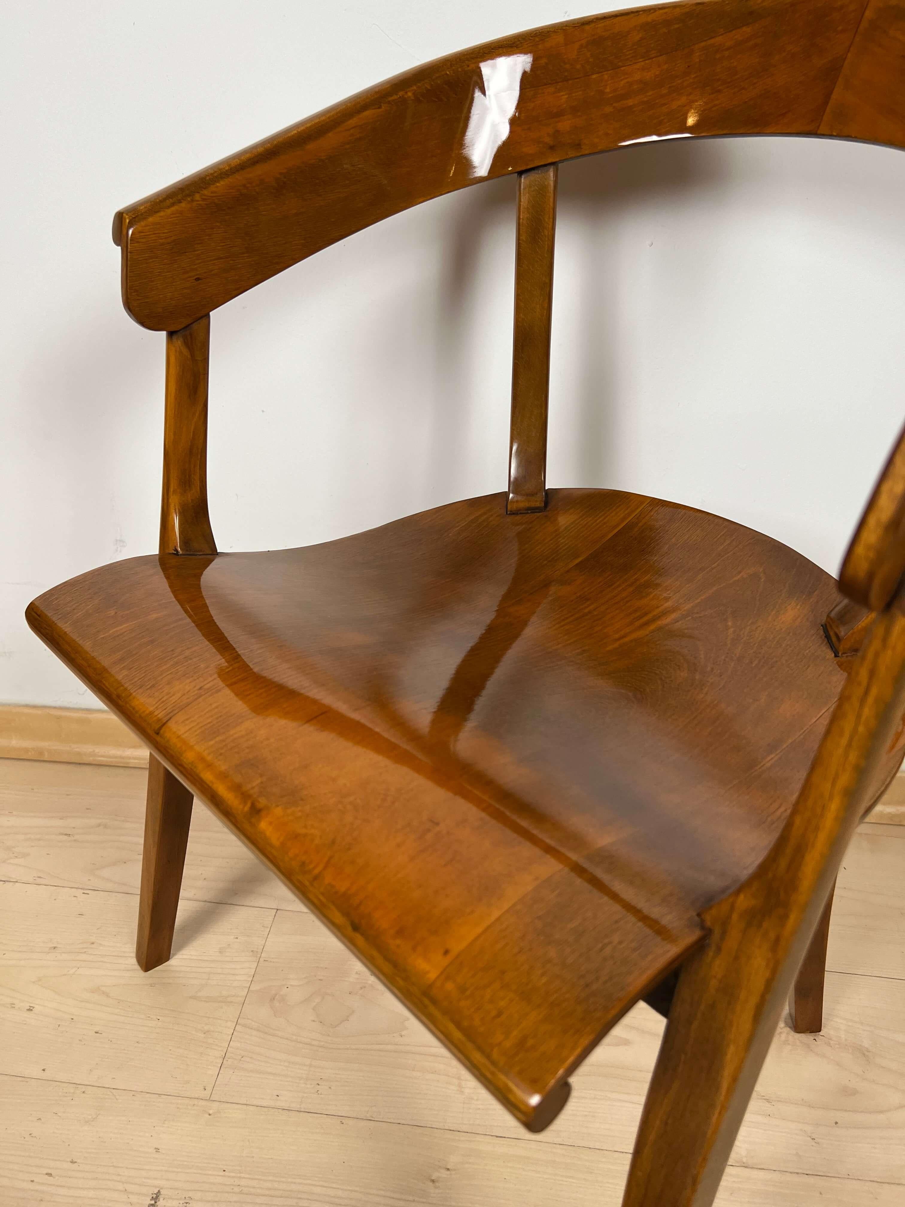 Bauhaus Armchair by Rockhausen, Polished Wood, Germany, 1928 For Sale 6