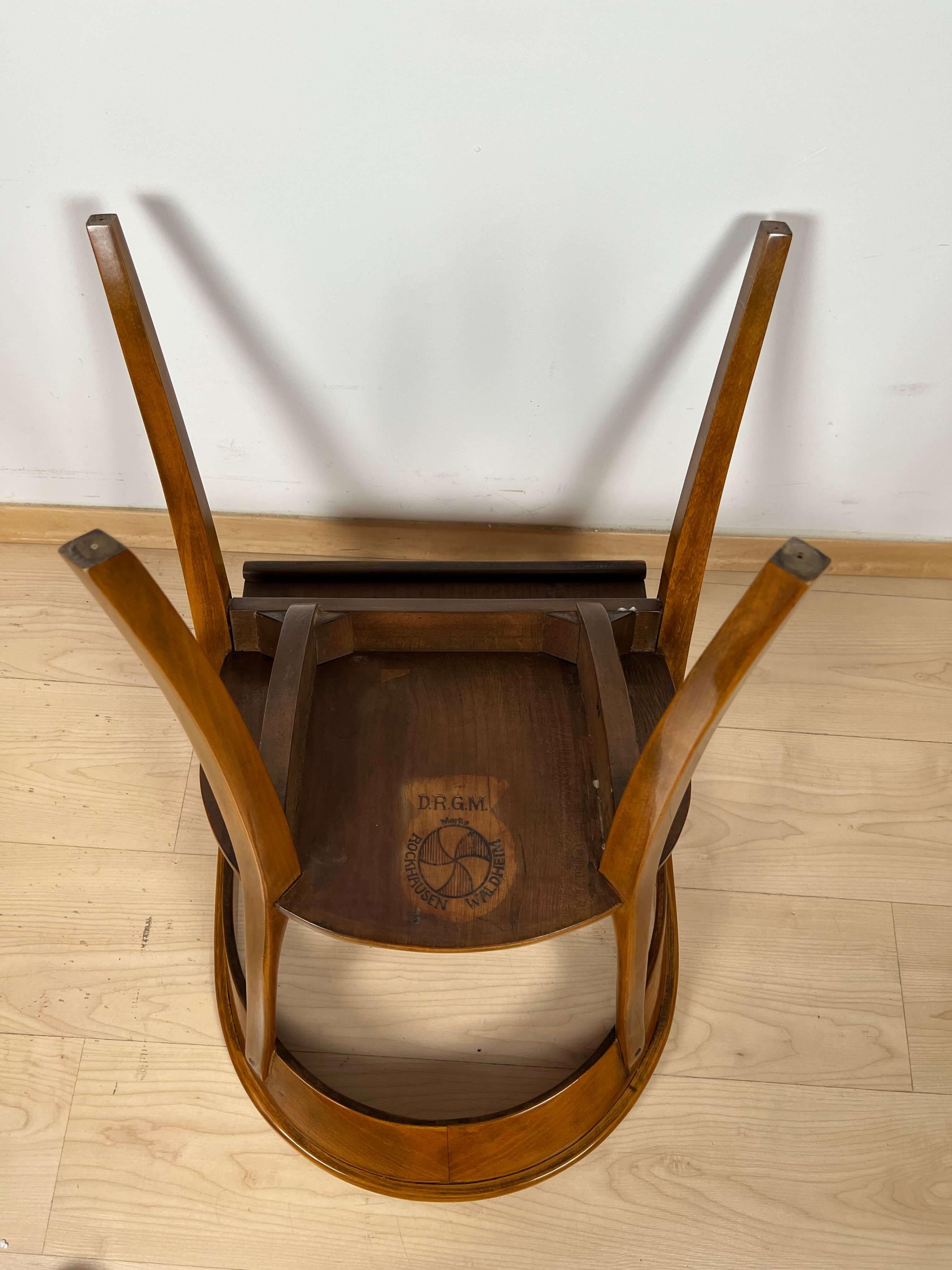 Bauhaus Armchair by Rockhausen, Polished Wood, Germany, 1928 For Sale 8