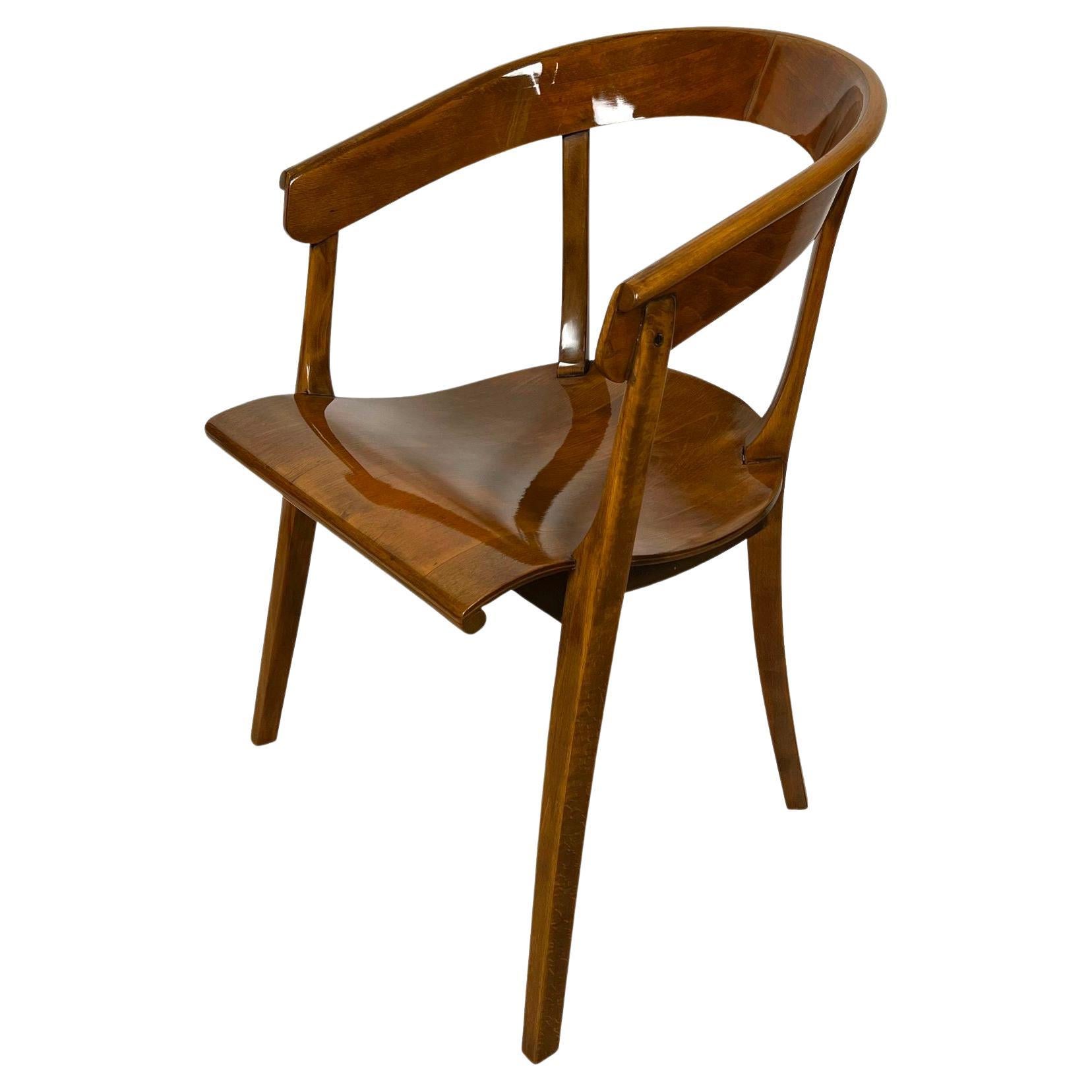 Bauhaus Armchair by Rockhausen, Polished Wood, Germany, 1928 For Sale