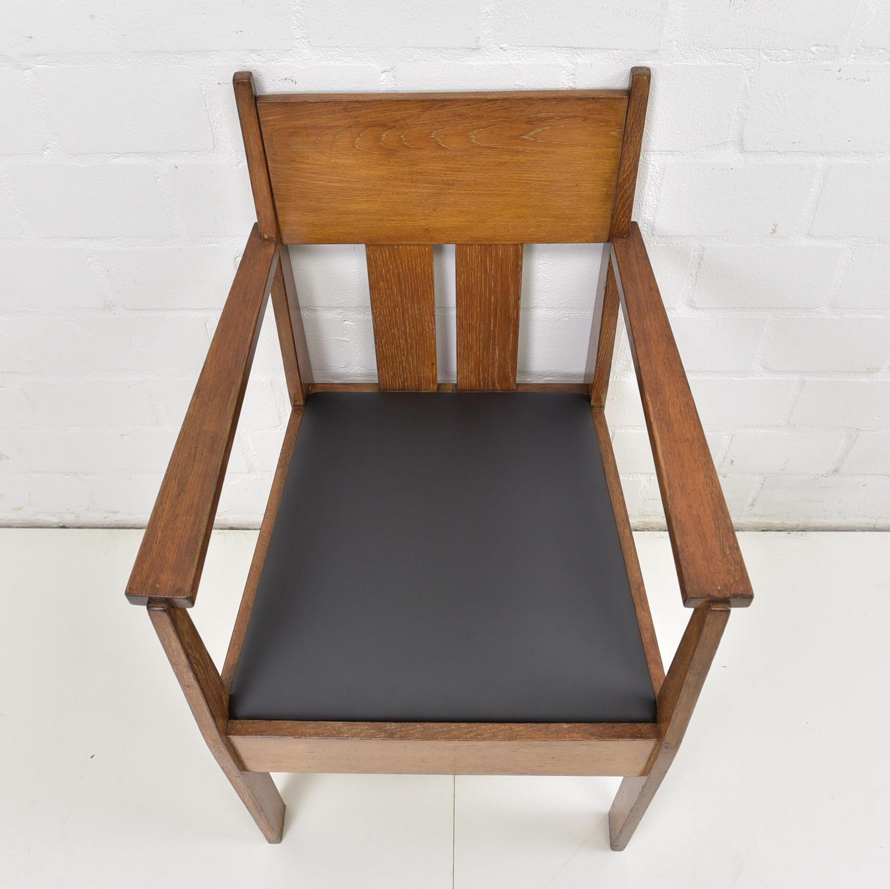 Art Deco Bauhaus Armchair Desk Chair in Oak, 1930 For Sale