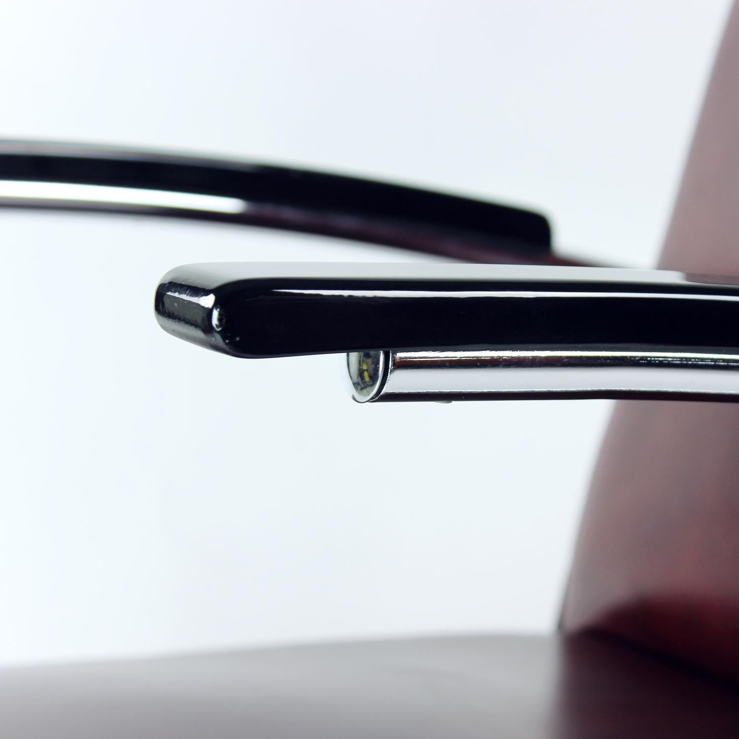 Bauhaus Armchair In Chrome & Leather, Czechoslovakia 1930s For Sale 10