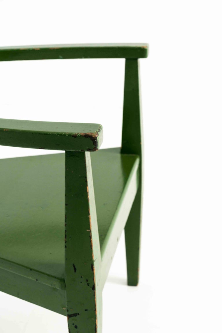 Bauhaus Armchair in Green Paint, Germany 1930s For Sale 1