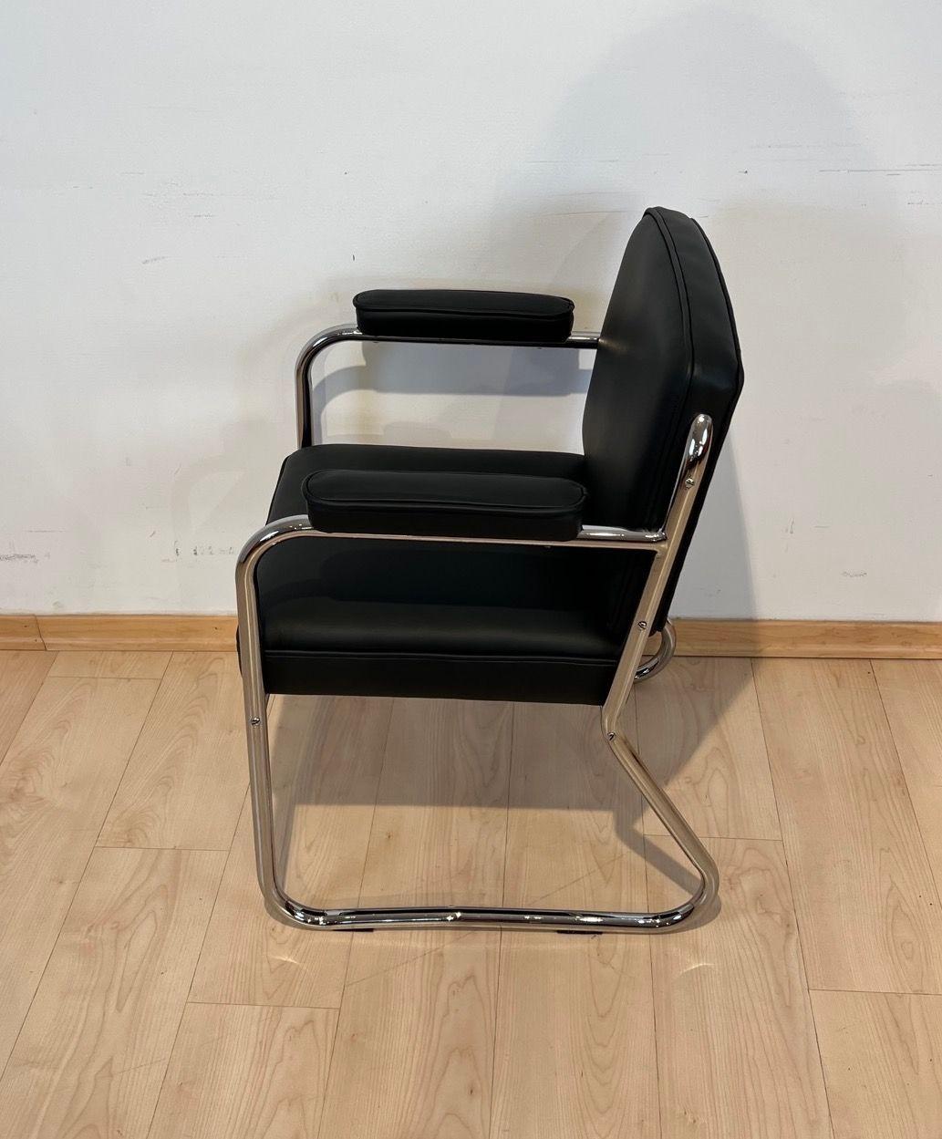 Bauhaus-Sessel, verchromte Stahlrohre, Leder, Deutschland um 1930 im Angebot 5
