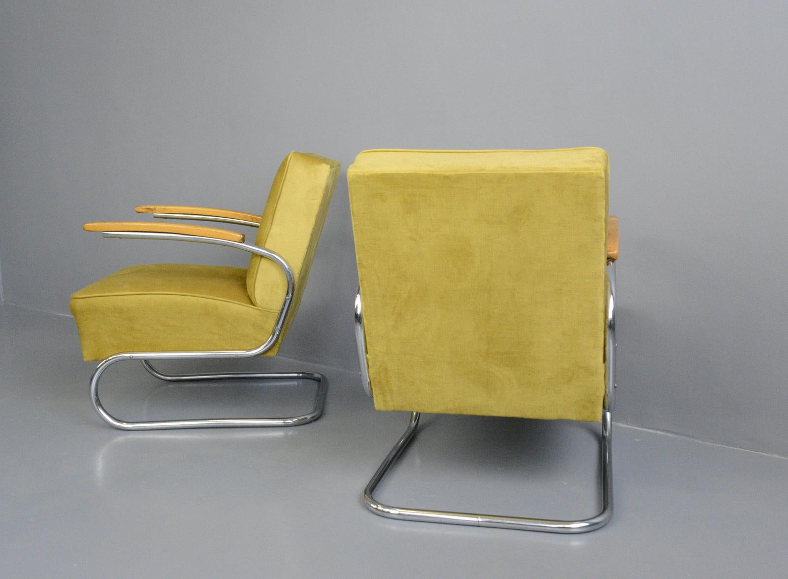 Steel Bauhaus Armchairs by Mucke Melder, circa 1930s