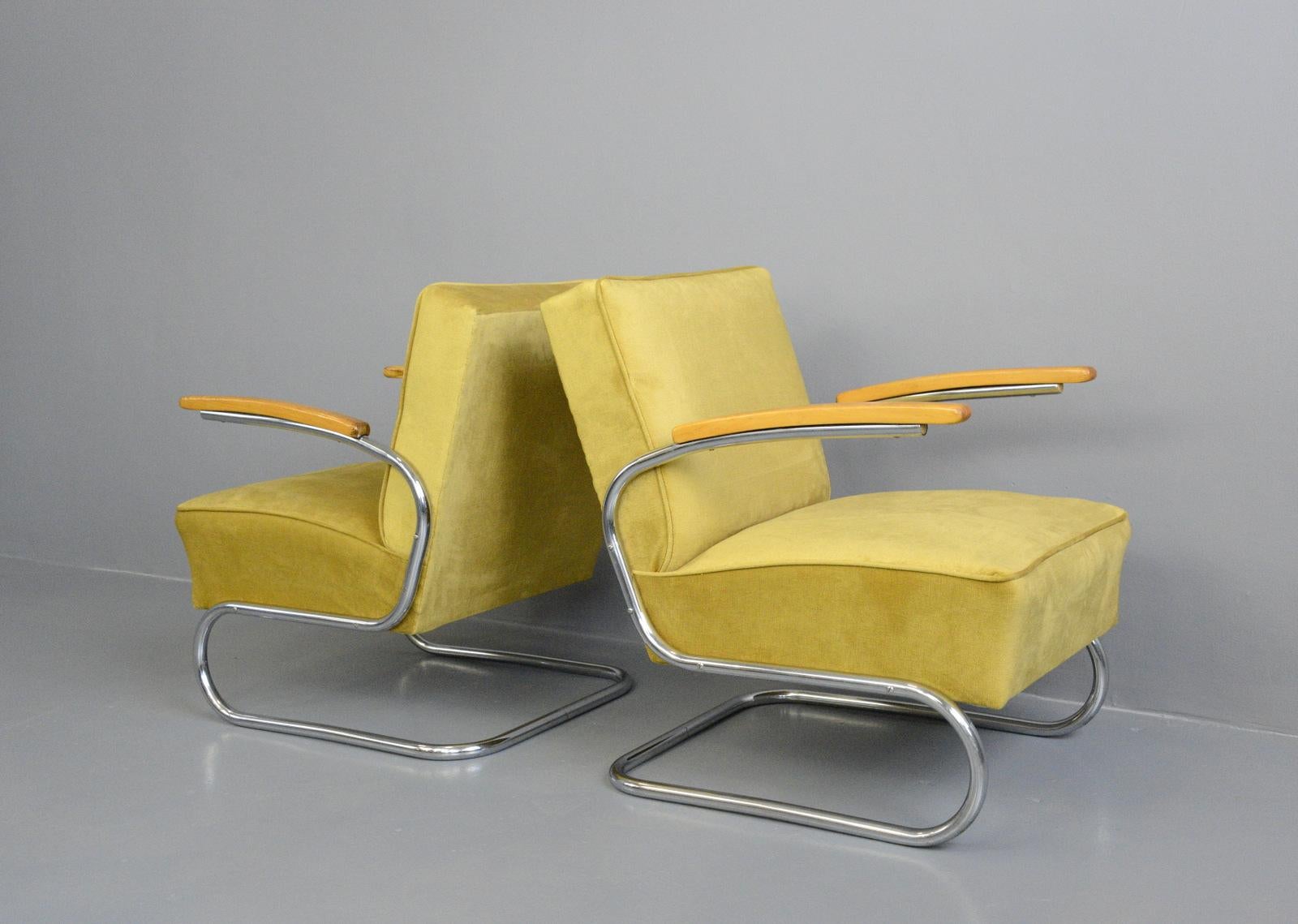 Bauhaus Armchairs by Mucke Melder, circa 1930s 1