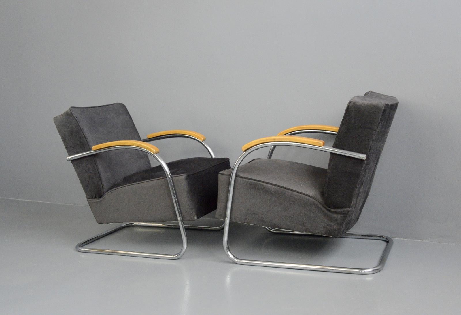 Bauhaus Armchairs by Mucke Melder, circa 1930s 1