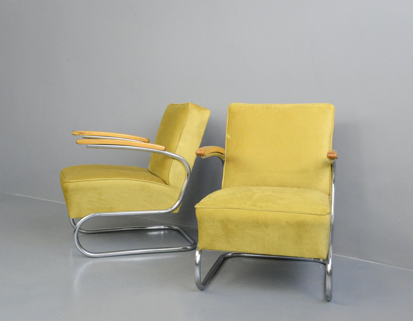 Bauhaus Armchairs by Mucke Melder, circa 1930s 3