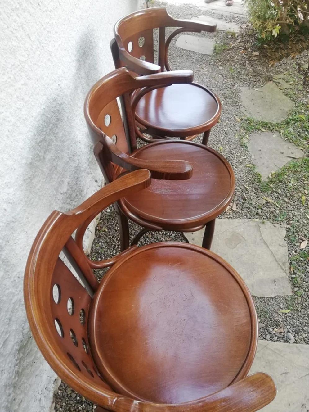 European Bauhaus Armchairs, Cane and Bentwood Chairs After Thonet