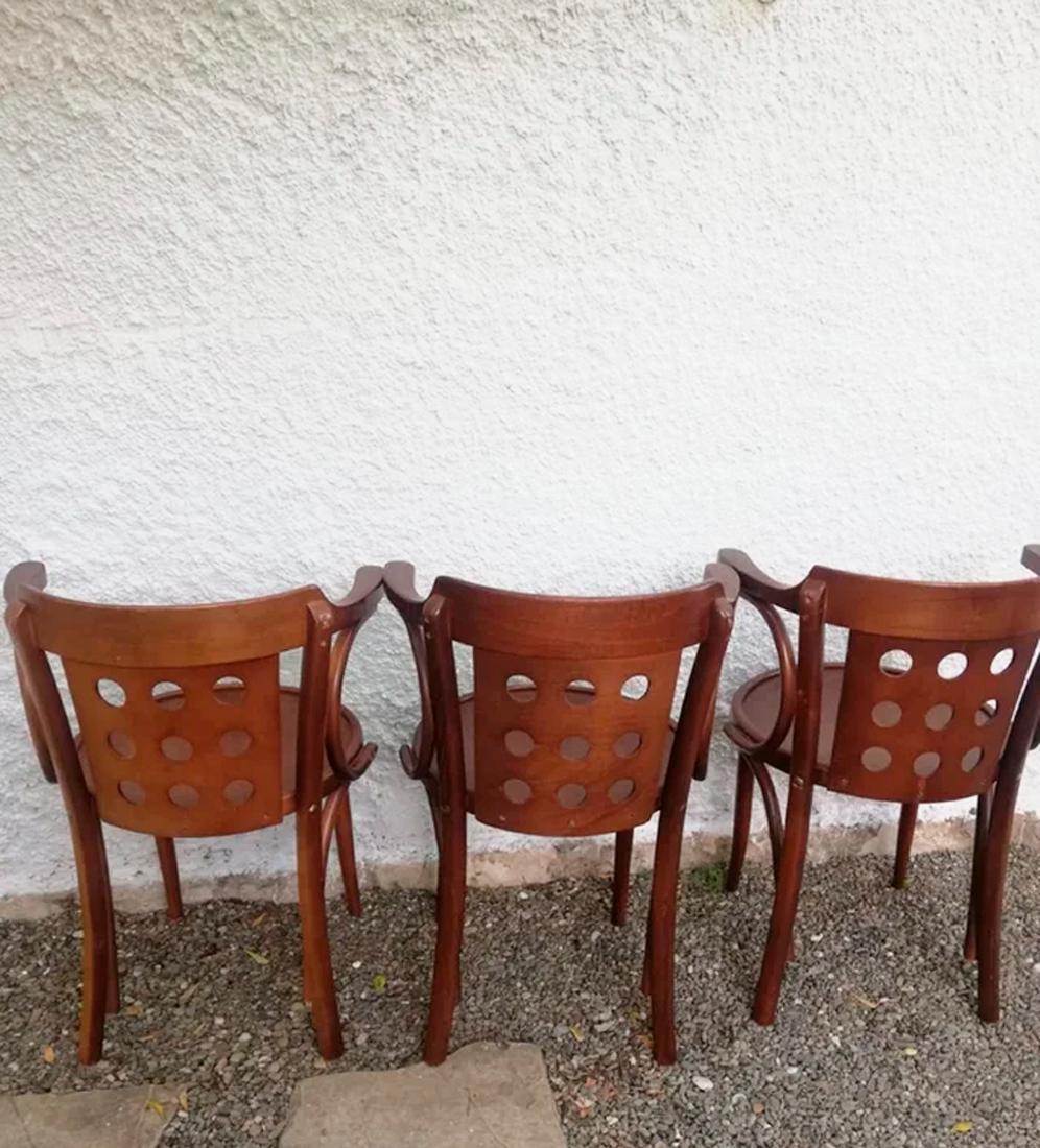 Bauhaus Armchairs, Cane and Bentwood Chairs After Thonet 1
