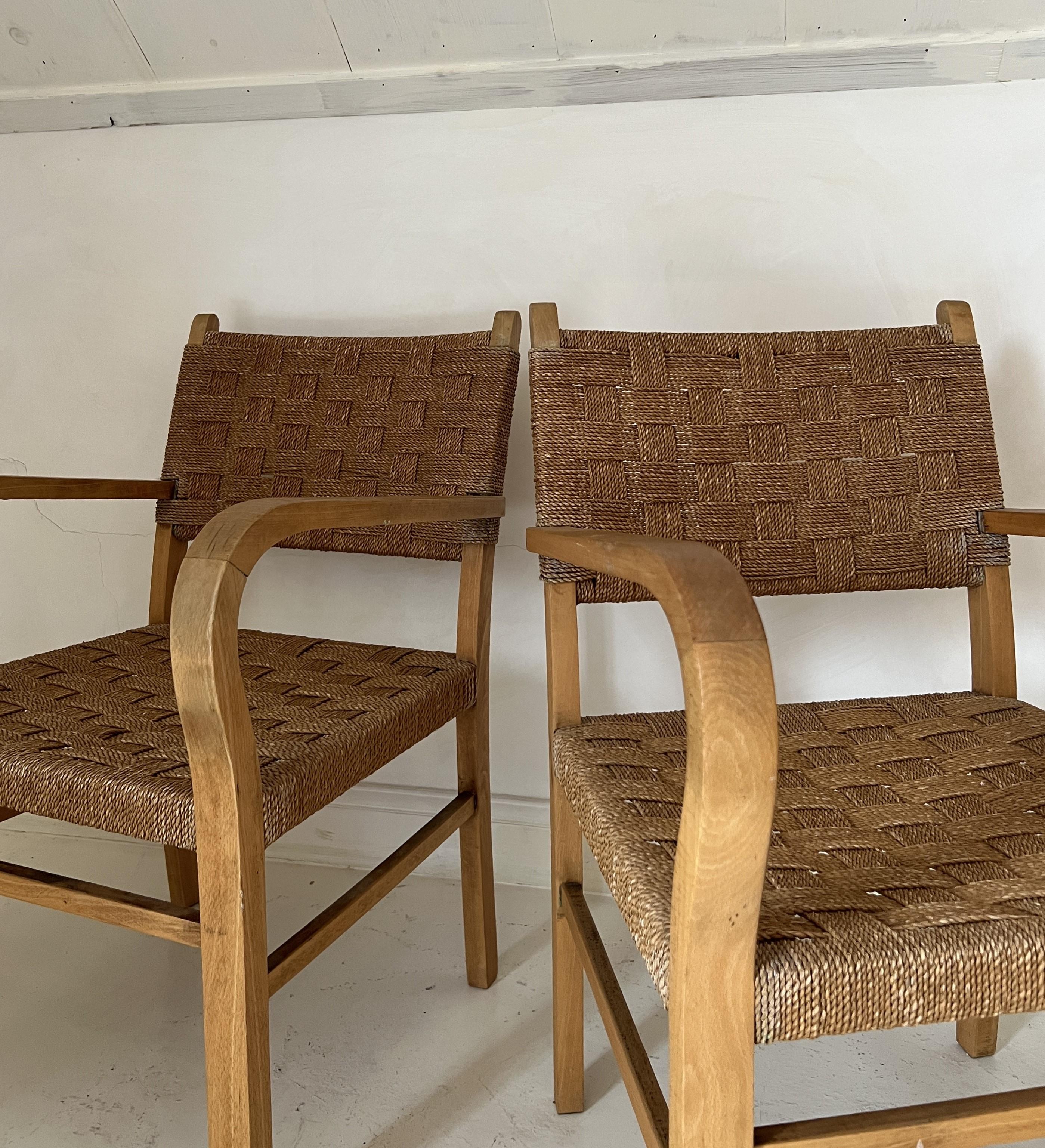 Hand-Crafted Bauhaus armchairs Erich Dieckman For Sale