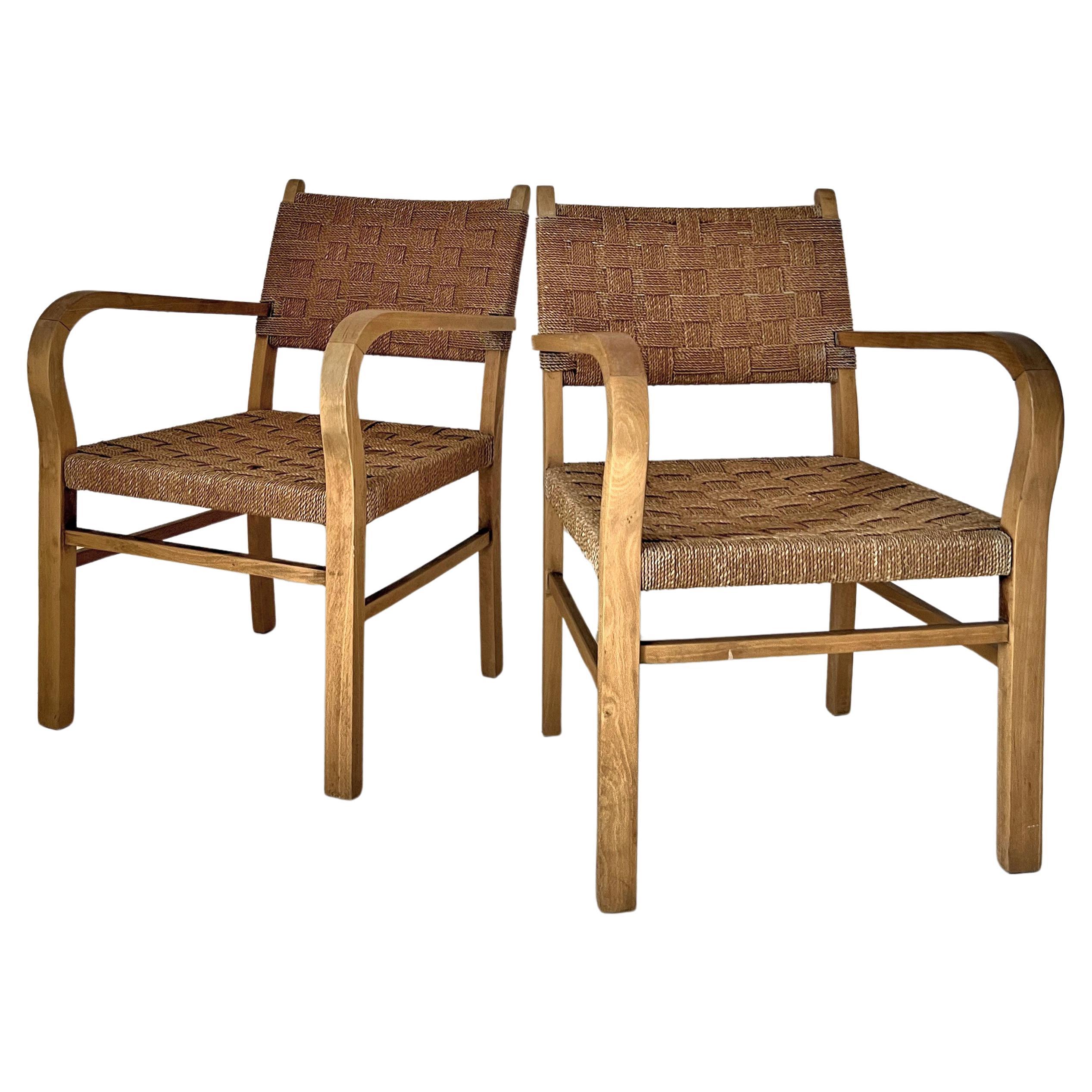 Bauhaus armchairs Erich Dieckman For Sale
