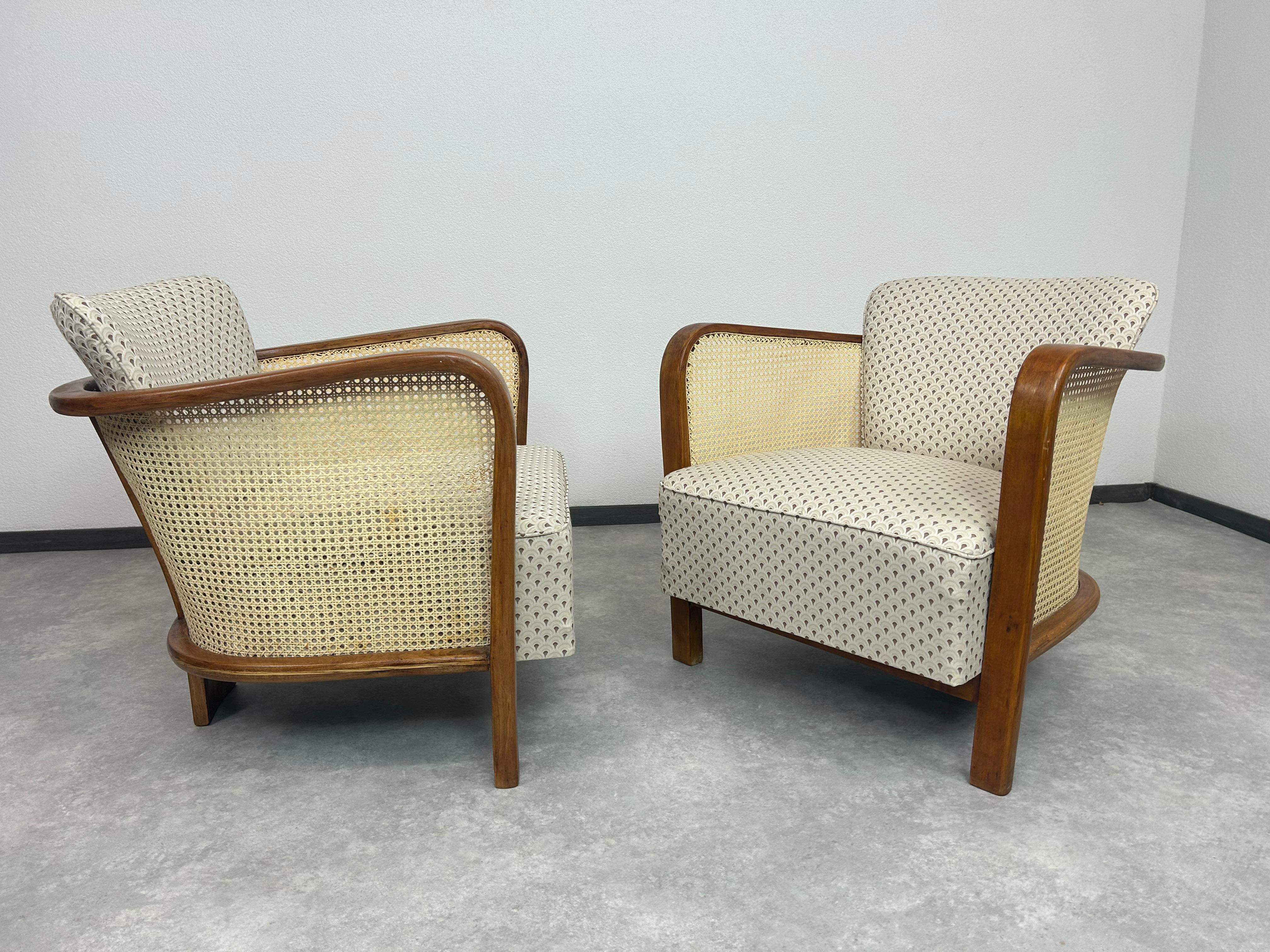 Art Deco Bauhaus art deco amrchairs by Lajos Kozma for Thonet Mundus For Sale