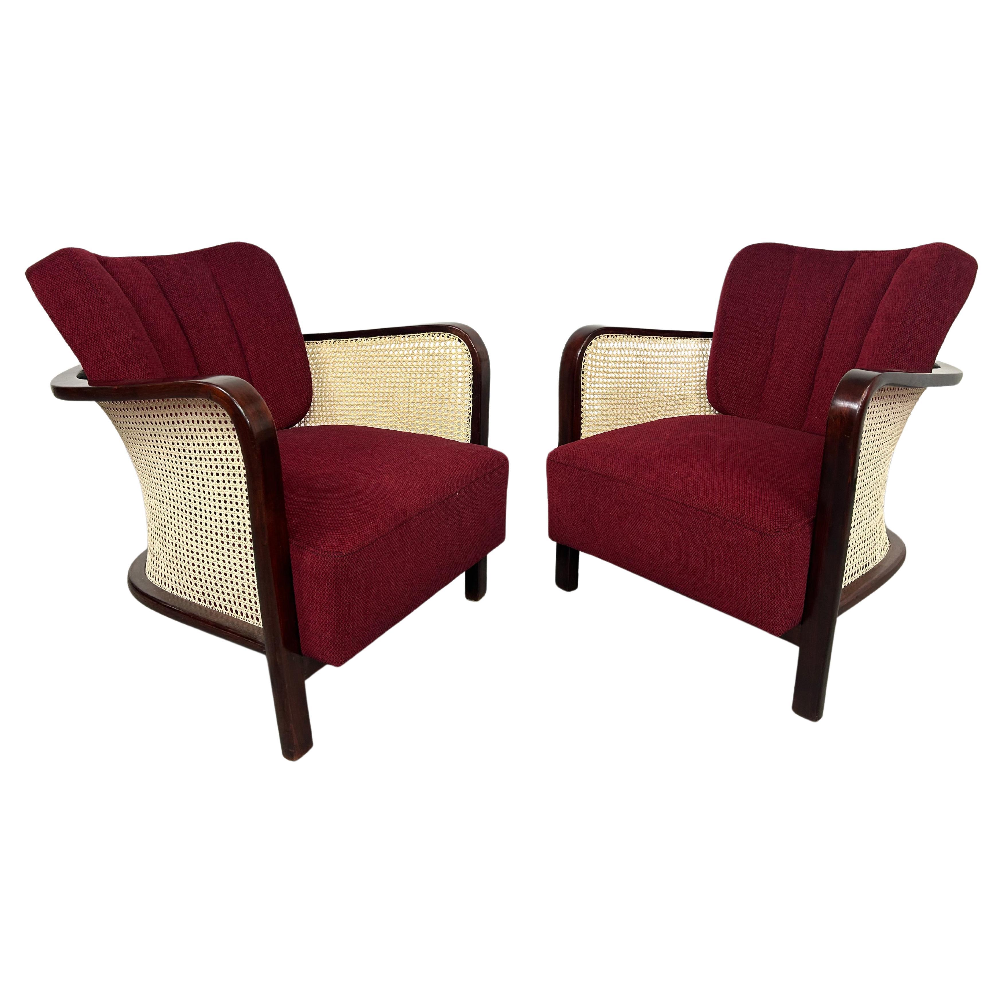 Bauhaus art deco amrchairs by Lajos Kozma for Thonet Mundus