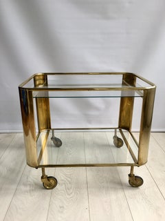 Bauhaus Art Deco Brass Drinks Trolley