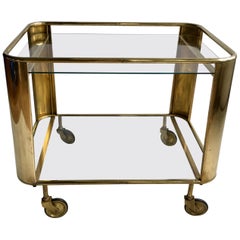Bauhaus Art Deco Brass Drinks Trolley