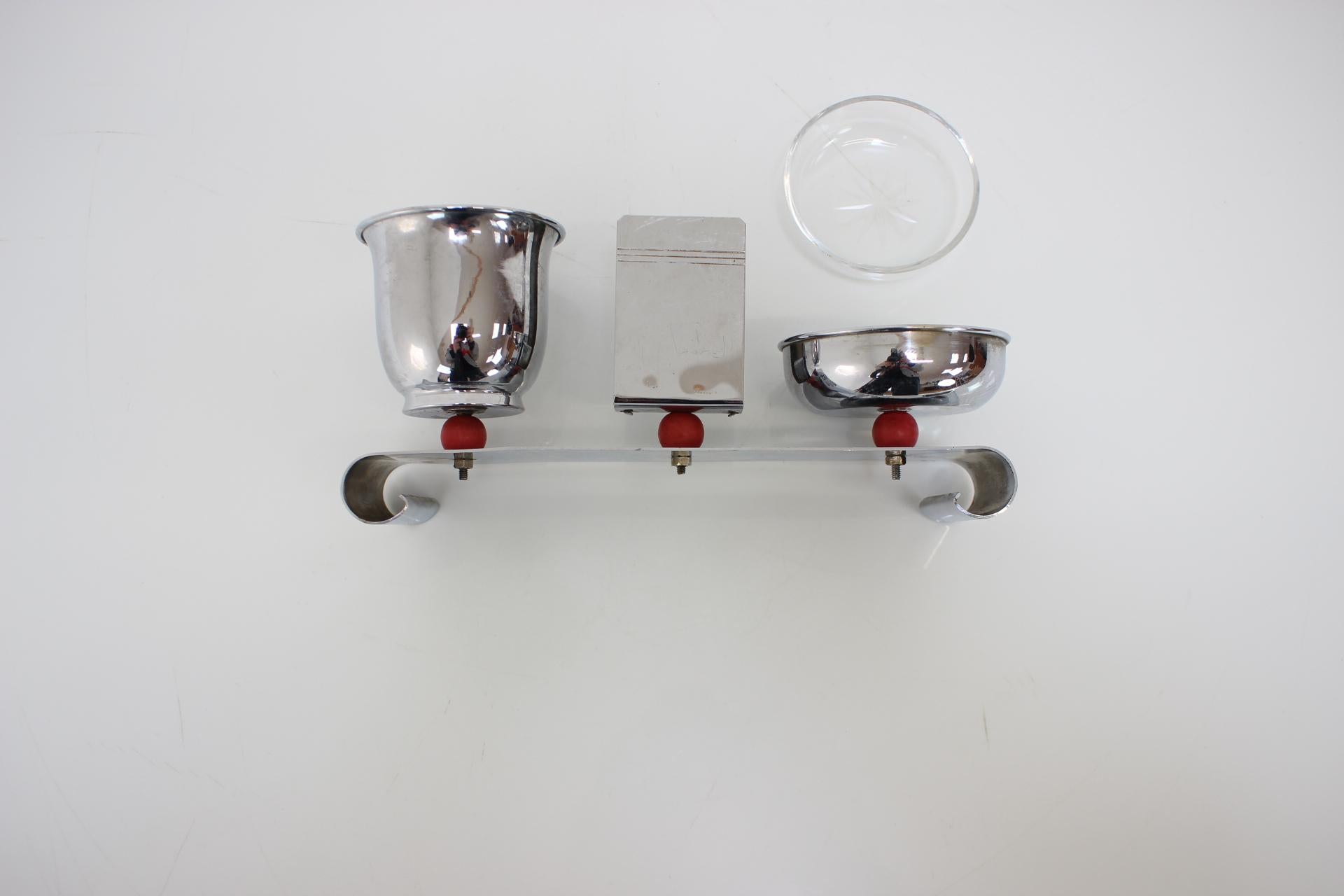 Chrome Ensemble de fumeurs Art Déco Bauhaus en chrome, années 1930 en vente