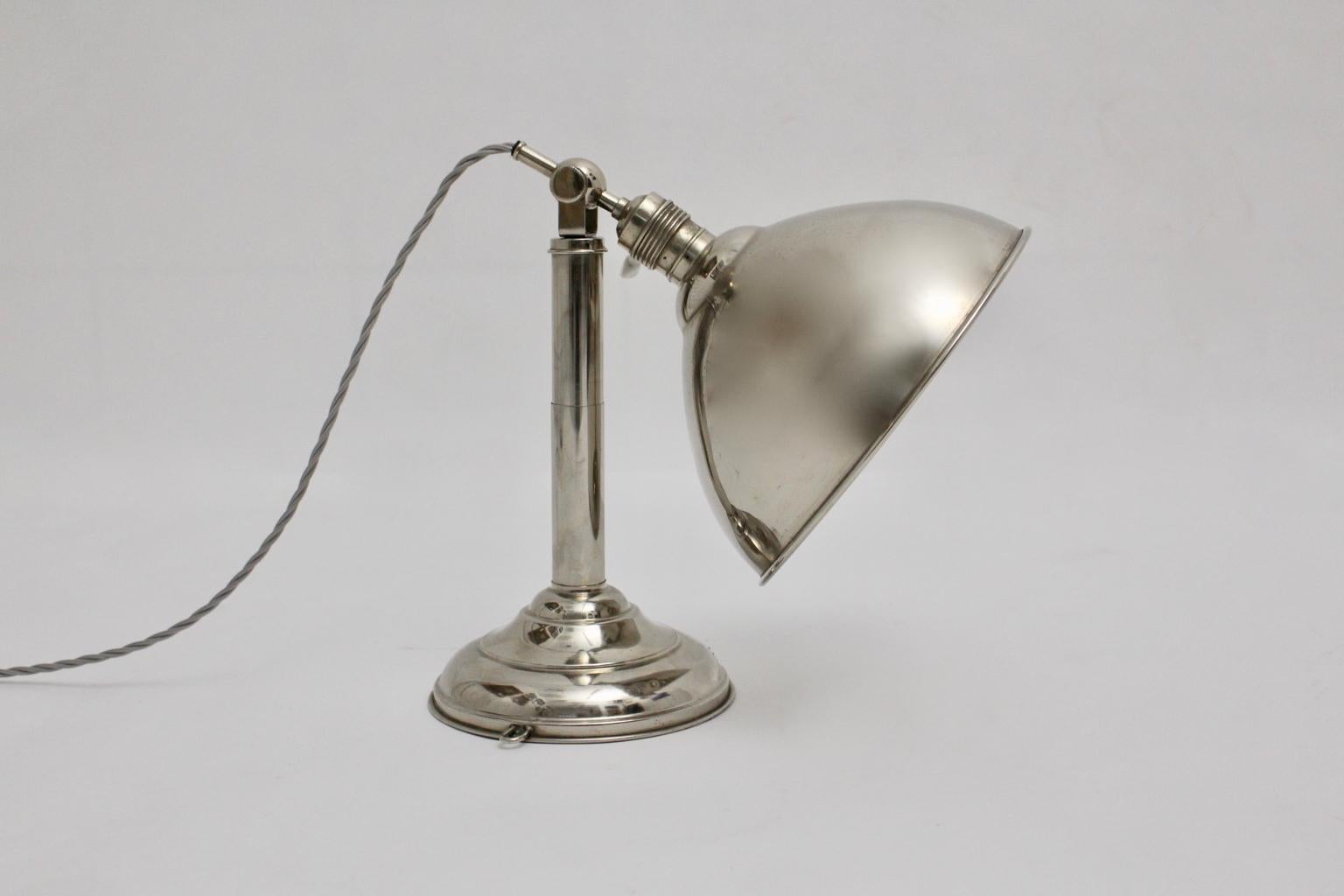 Mid-20th Century Bauhaus Art Deco Era Vintage Chromed Table Lamp or Sconce circa 1930 Germany