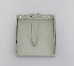 Portatovaglioli in metallo bianco vintage in stile Bauhaus, Germania, circa 1920