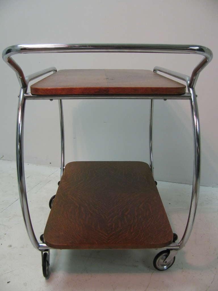 Bauhaus Art Deco Modernist Bar Cart In Good Condition In Port Jervis, NY