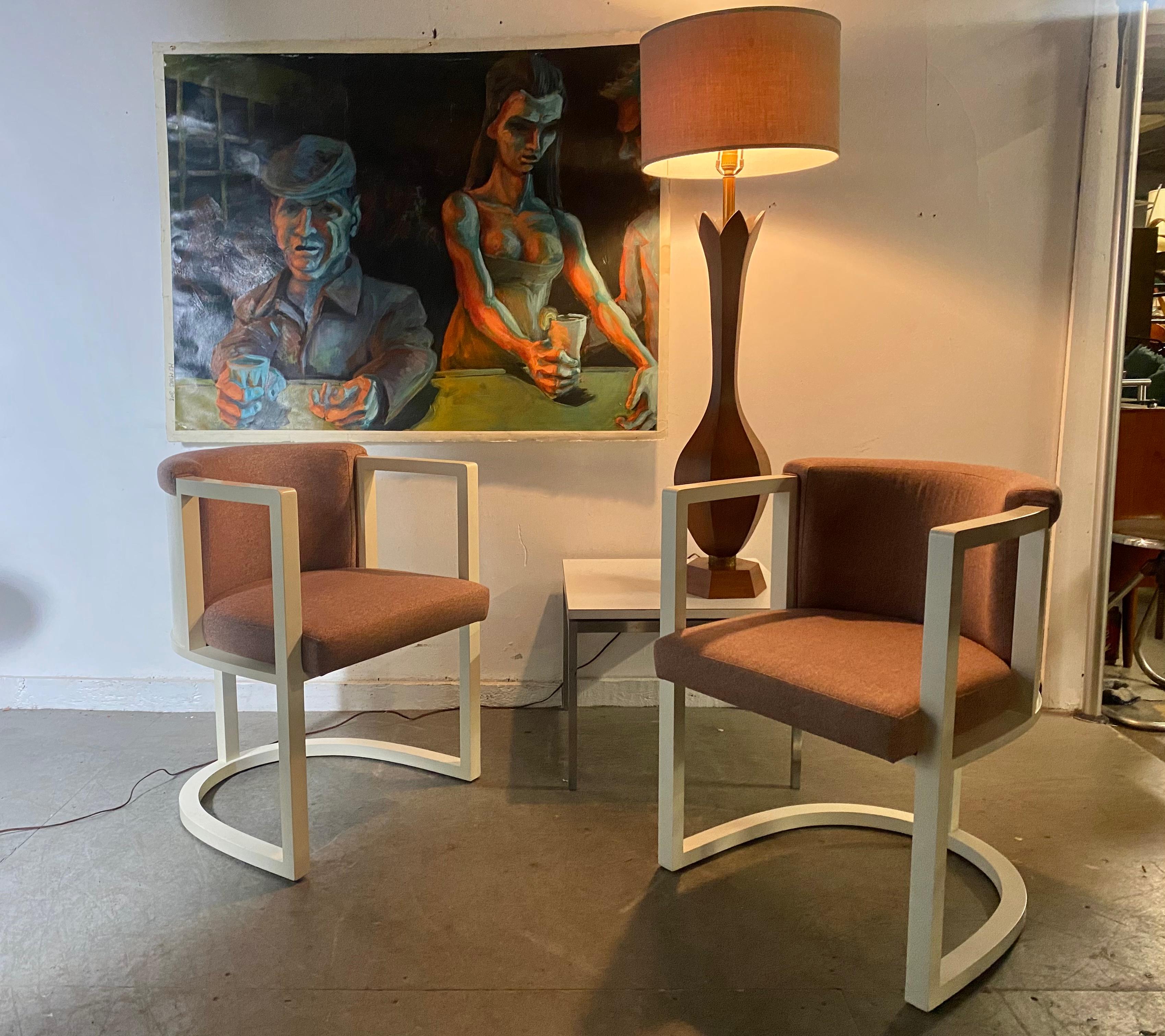 Lacquered  Bauhaus , Art Deco Style Arm Dining or Lounge Chairs, , After Josef Hoffmann