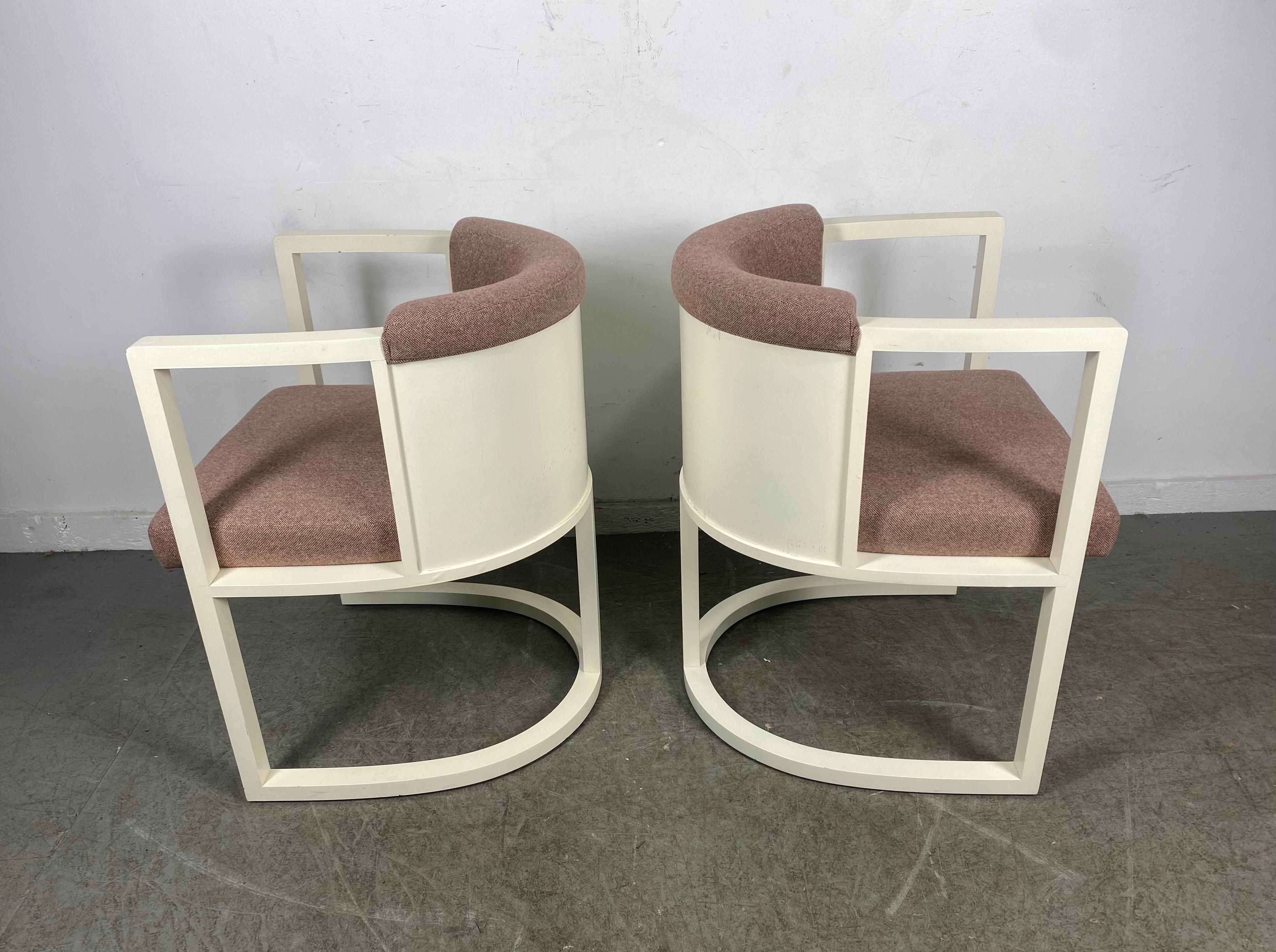  Bauhaus , Art Deco Style Arm Dining or Lounge Chairs, , After Josef Hoffmann In Good Condition In Buffalo, NY