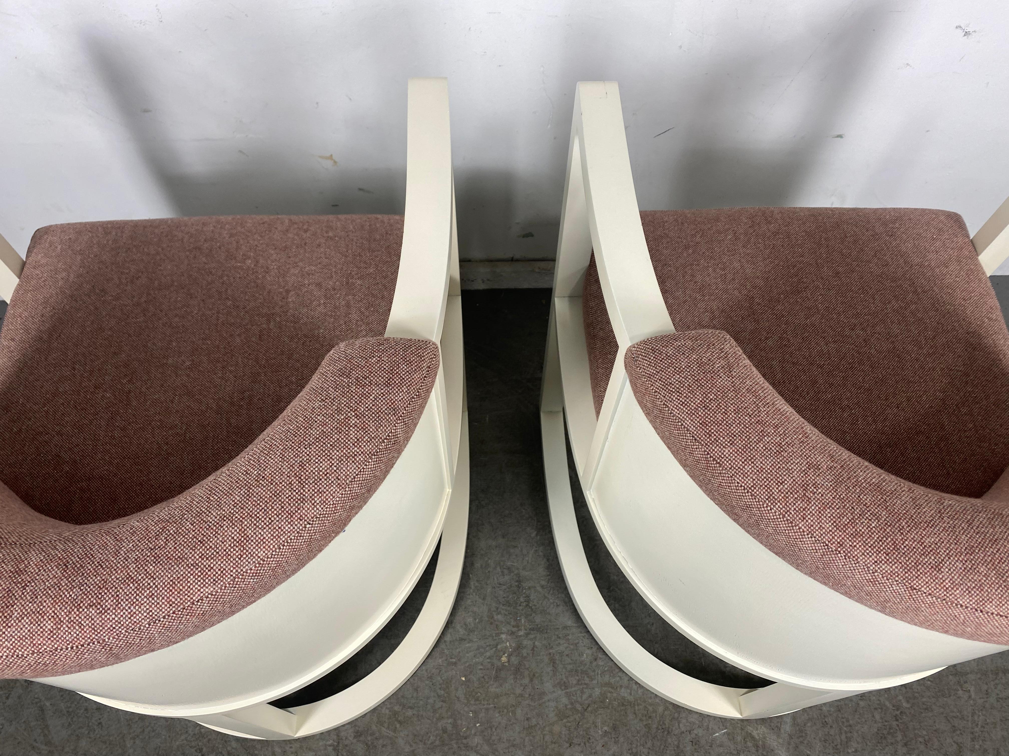 Late 20th Century  Bauhaus , Art Deco Style Arm Dining or Lounge Chairs, , After Josef Hoffmann