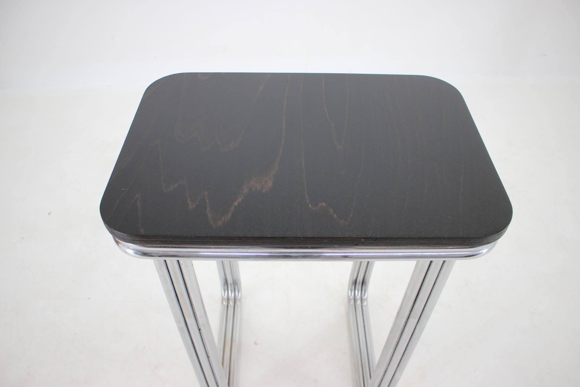 Bauhaus Art Deco Tubular Steel Chrom Table, 1930s For Sale 1