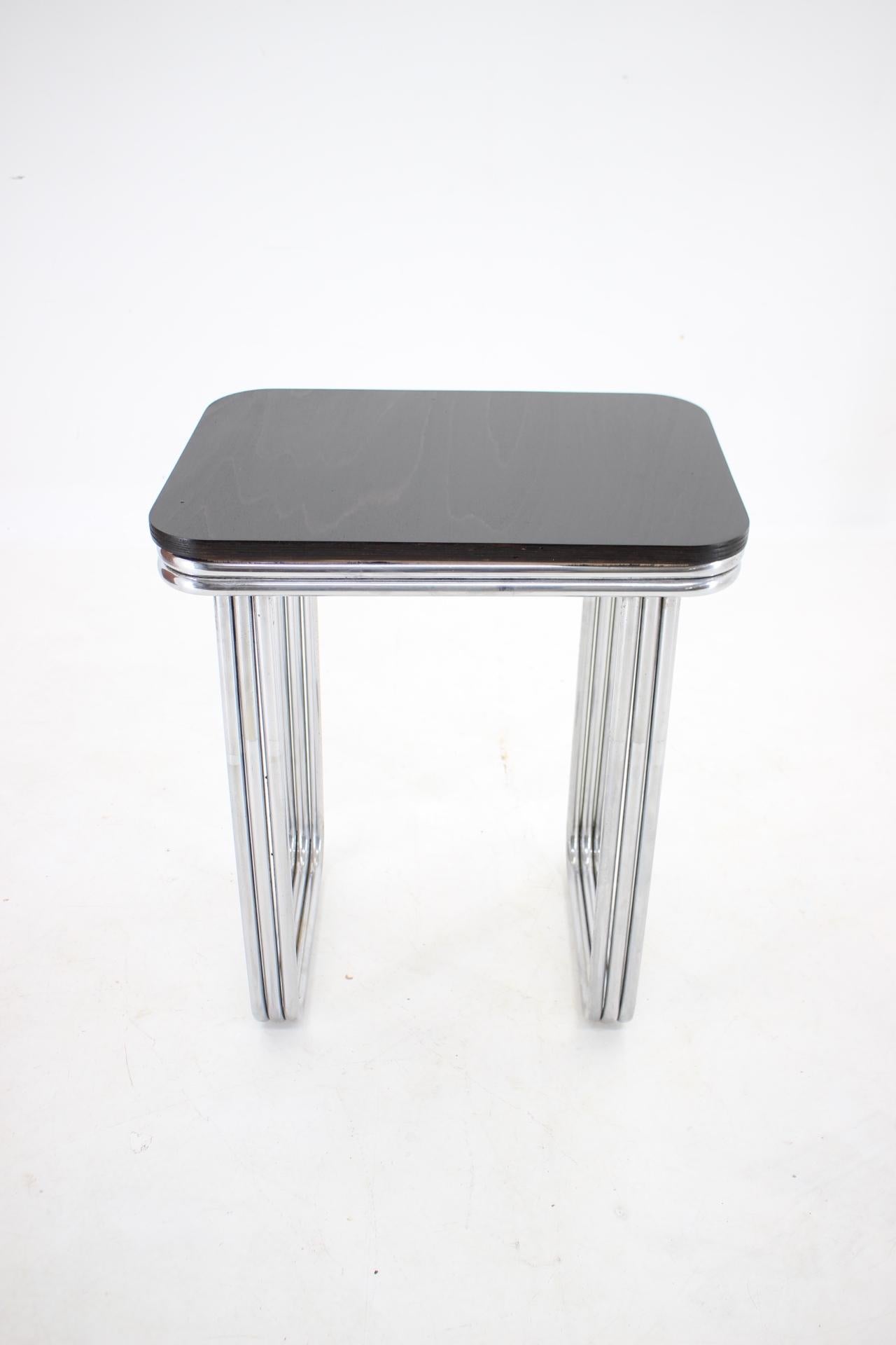 Bauhaus Art Deco Tubular Steel Chrom Table, 1930s For Sale 3