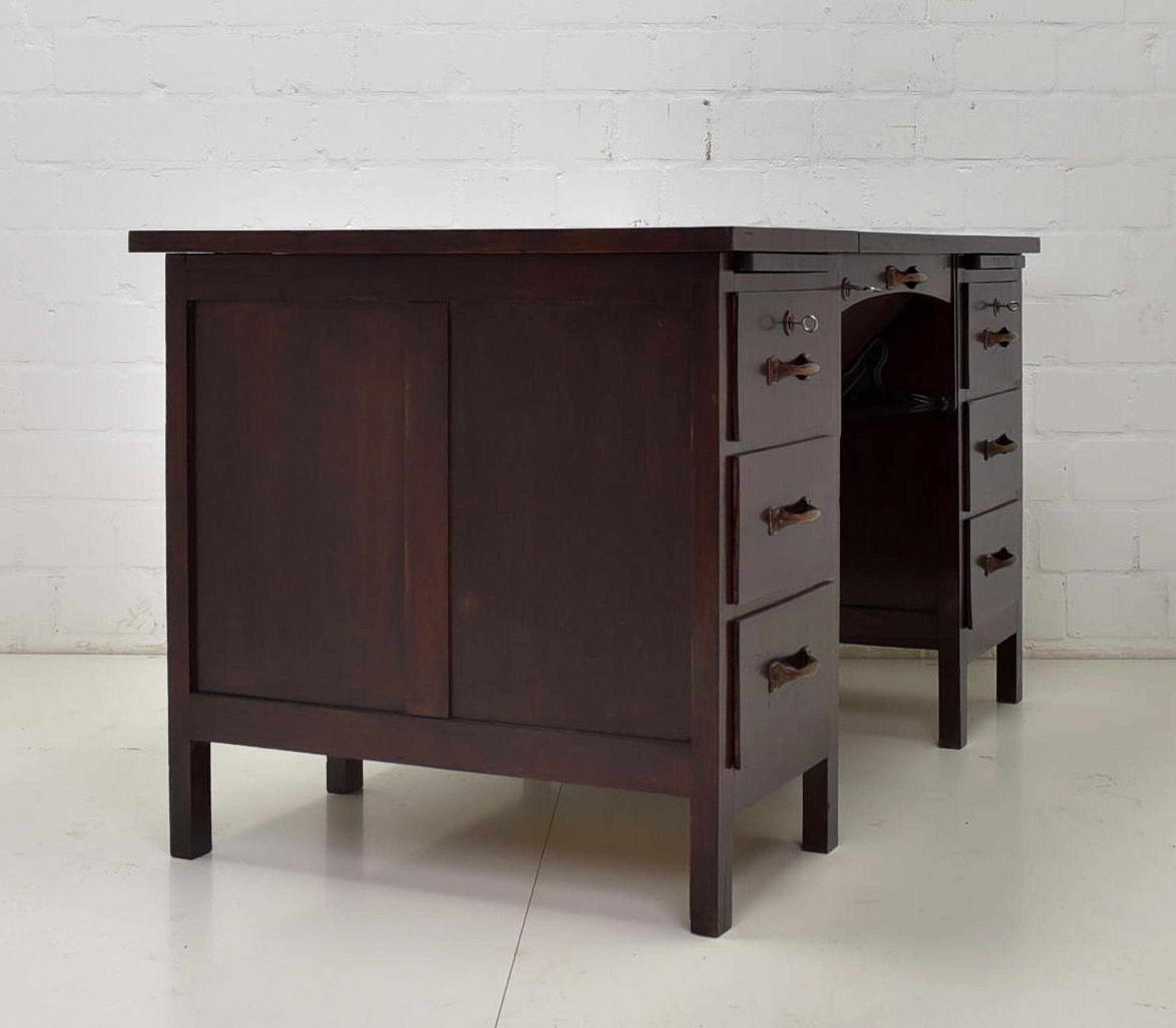 Bauhaus / Art Deco Typewriter Table Desk in Oak 7