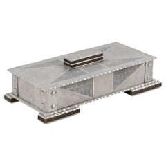 Antique Bauhaus Arts and Crafts Modernist Large Aluminum Box, circa 1920