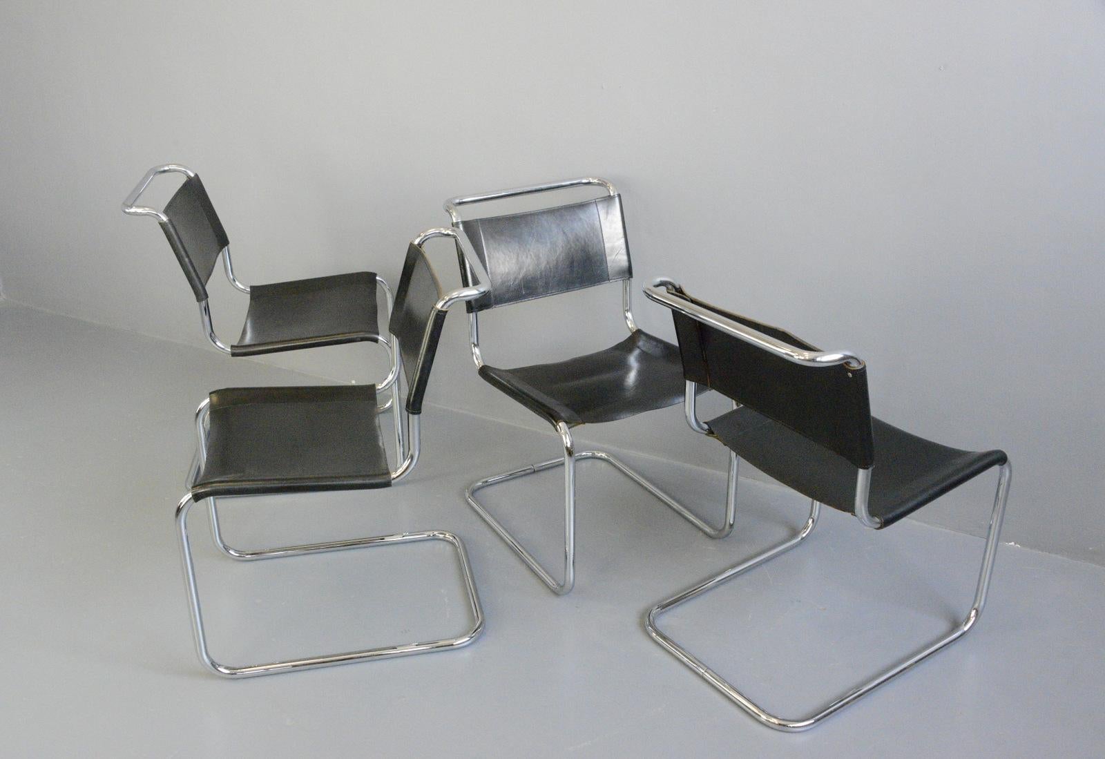 German Bauhaus B33 Chairs by Marcel Breuer for Thonet