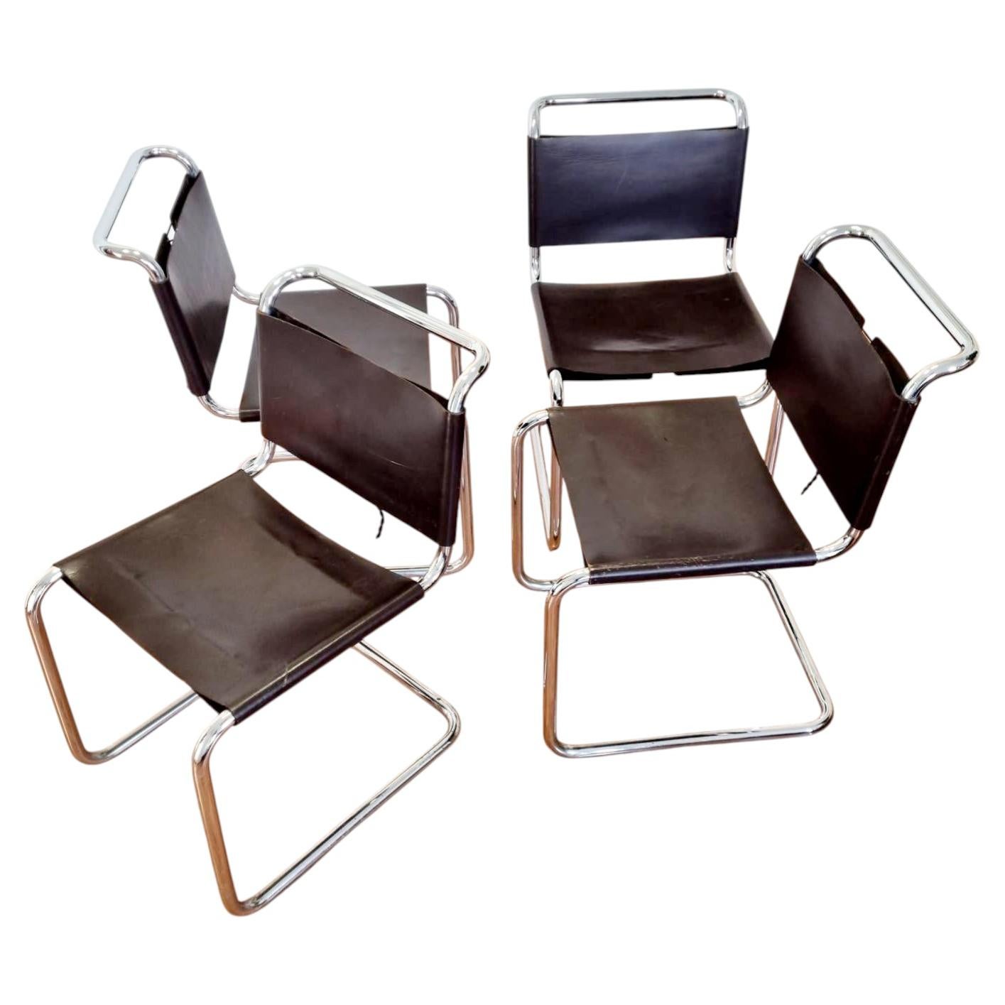 Bauhaus B33 Dining Chairs by Marcel Breuer for Gavina, Italy 60s, Set of 4