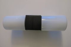 Bauhaus Bakelite and Opaline Double Light Glass Sconce, 1930s-1940s