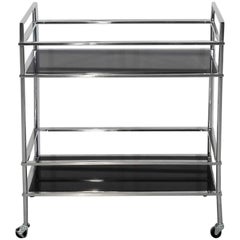Bauhaus Bar Cart with Lacobel Glass