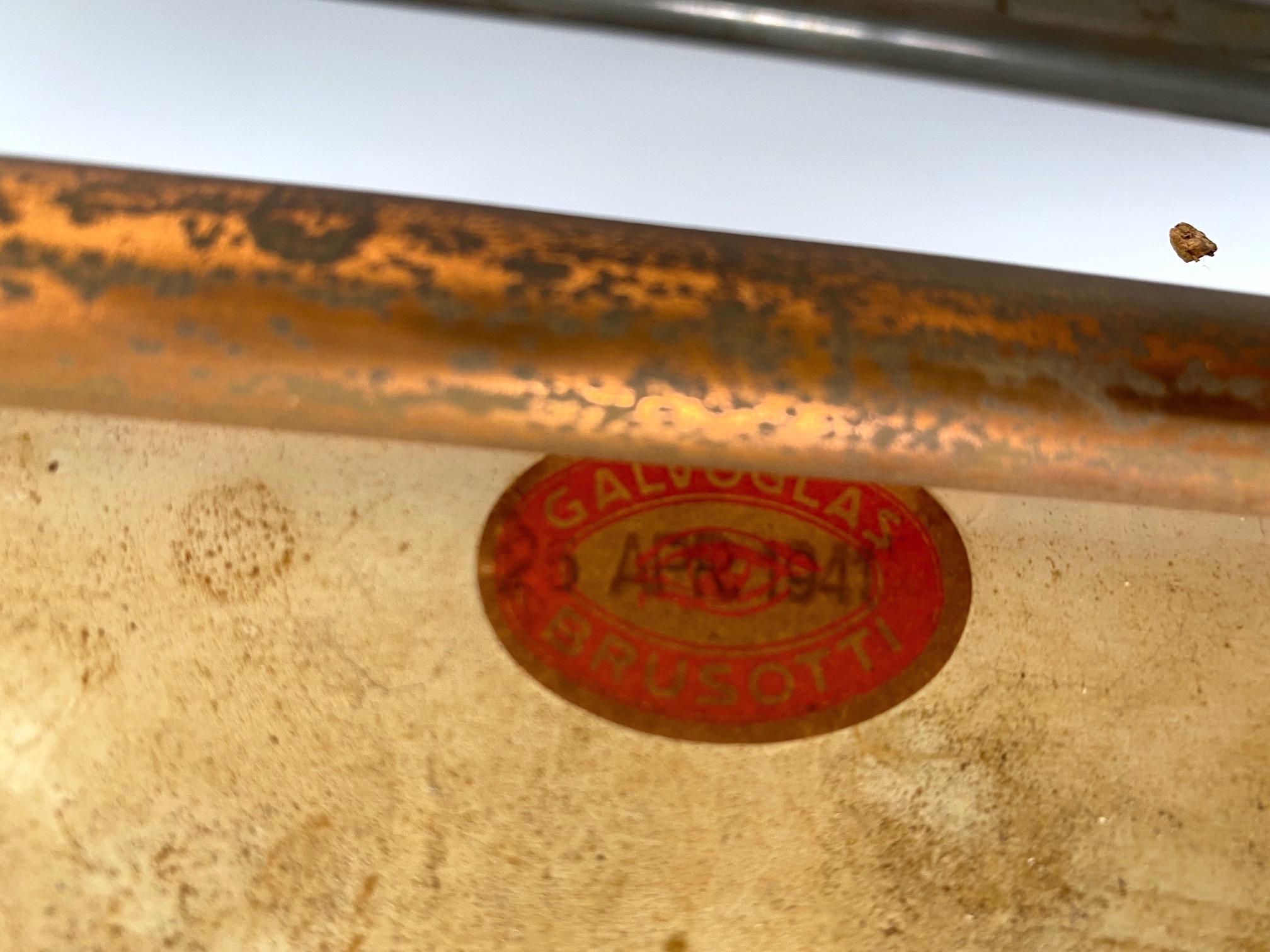 Carro de bar Bauhaus de Luigi Brusotti, metal y espejo, Italia 1941 en venta 5