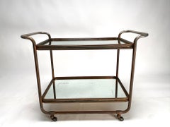 Carro de bar Bauhaus de Luigi Brusotti, metal y espejo, Italia 1941