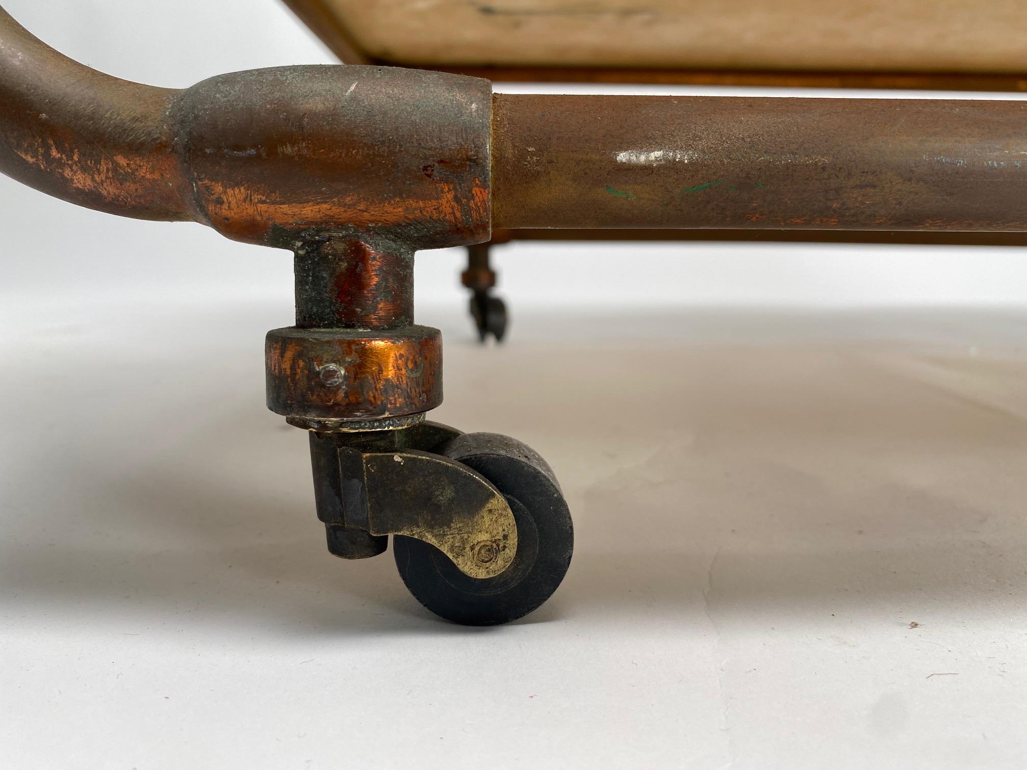 Carro de bar Bauhaus de Luigi Brusotti, metal y espejo, Italia 1941 en venta 2