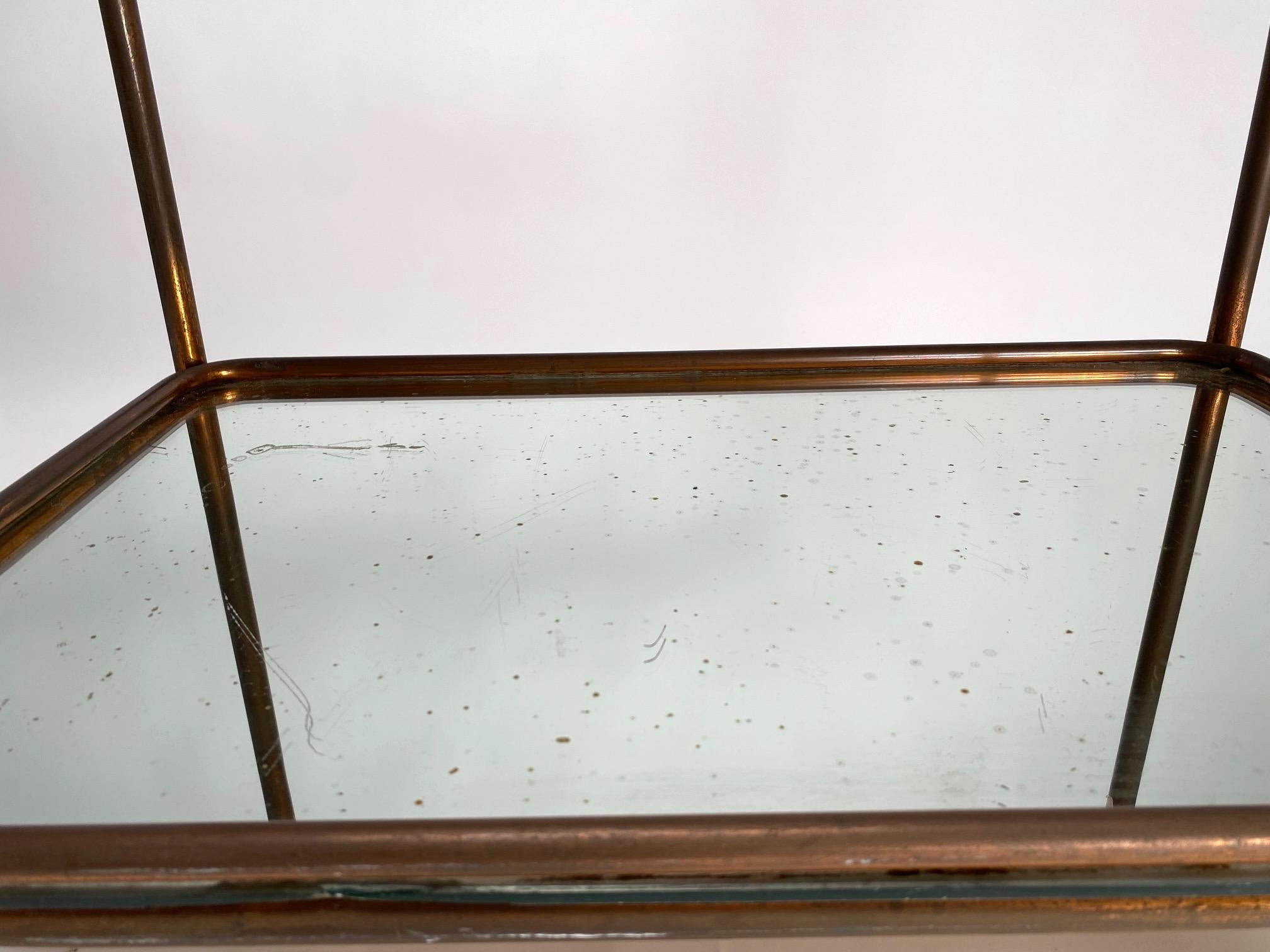 Carro de bar Bauhaus de Luigi Brusotti, metal y espejo, Italia 1941 en venta 3